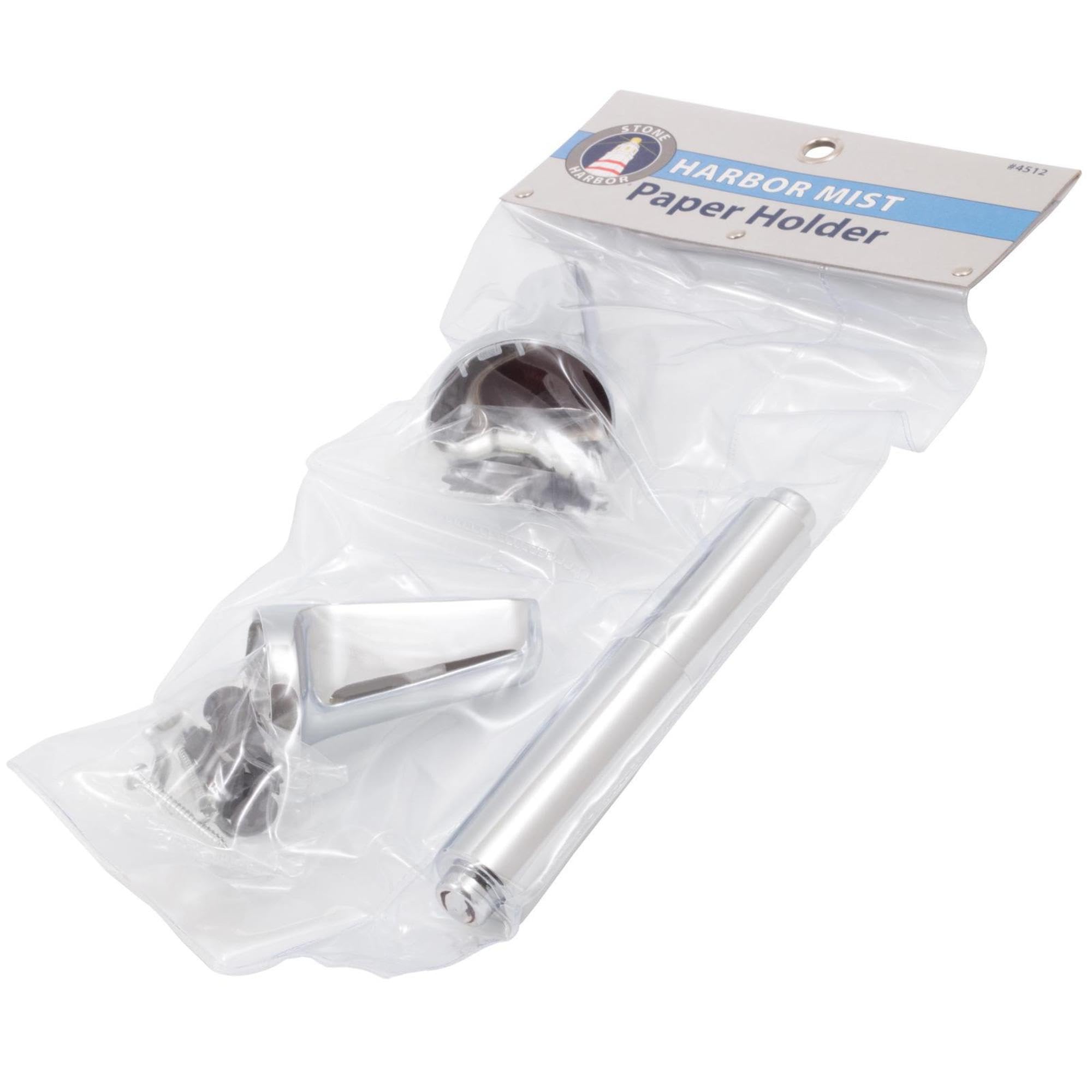 Premium Polished Chrome Paper Holder by Stone Harbor Hardware - Elegant Bathroom & Office Organizer for Toilet Paper, Napkins & Towels