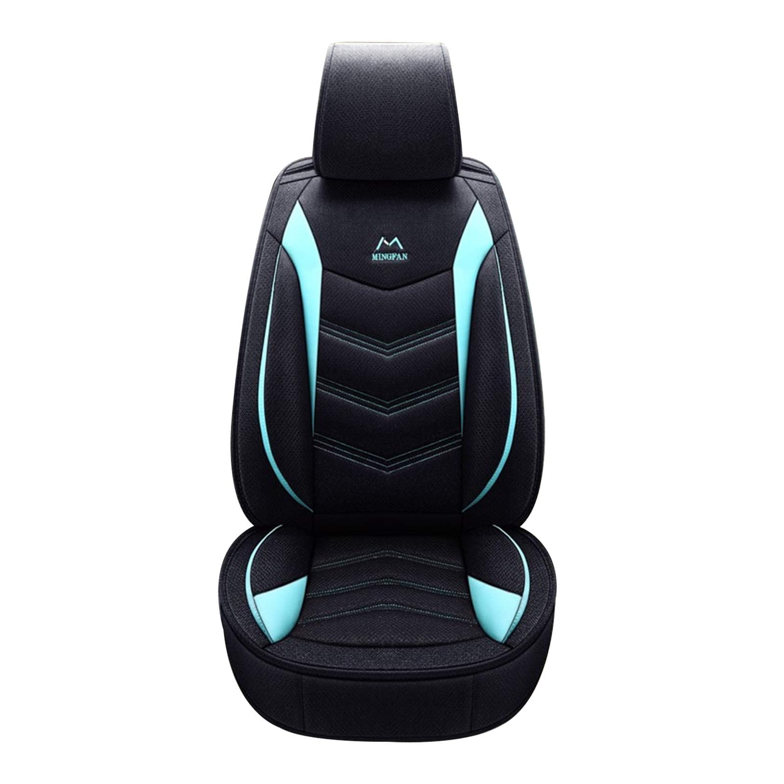 Premium Leather Car Seat Covers - Universal Fit for Cars, SUVs & Trucks | Front Set | Easy Installation | Black & Green | Perfect for Road Trips & Daily Commutes