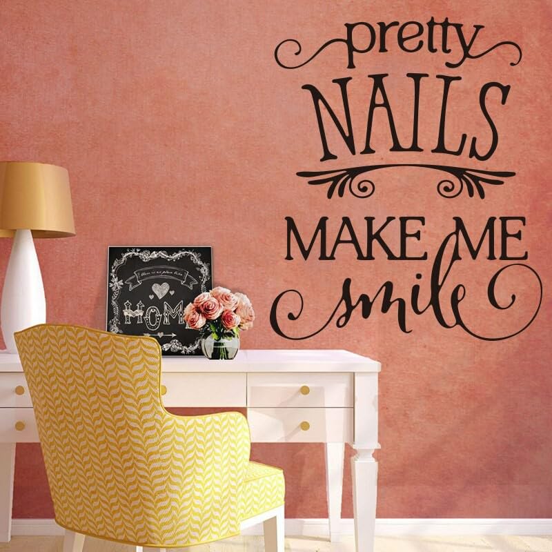 Stylish Vinyl Wall Decals for Nail Salon & Beauty Shop - Fashionable Manicure & Makeup Decor - Perfect for Salon Wall Art, Home Decor, and Retail Store Displays