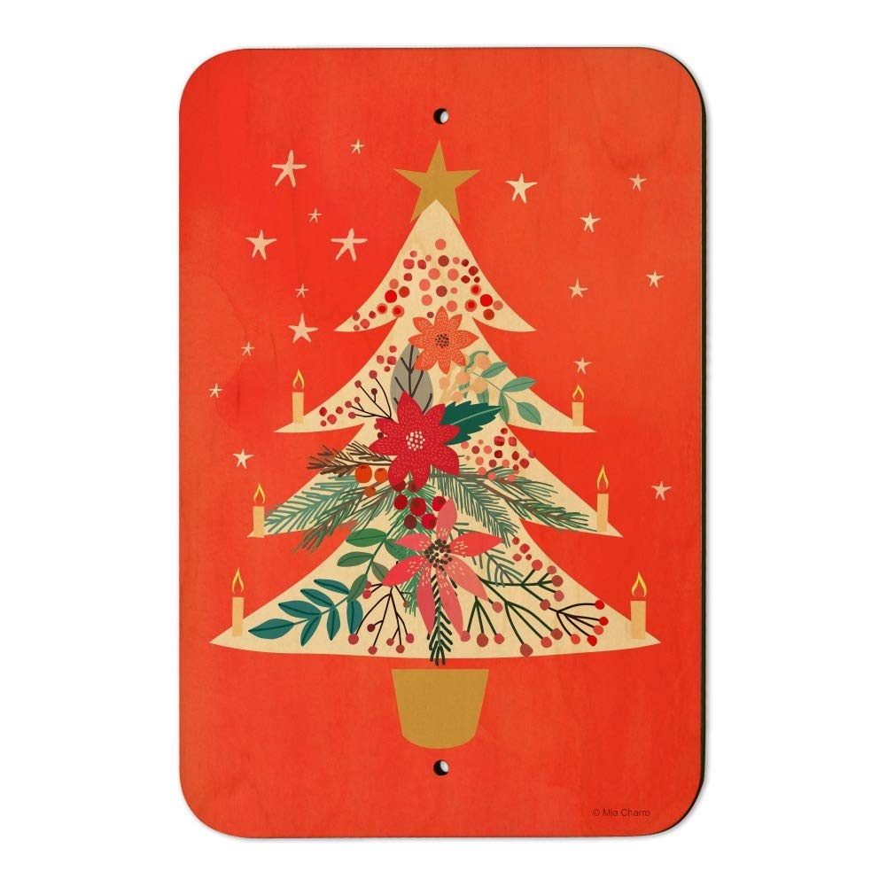 Christmas Tree with Candles Wall Decor - Holiday Home & Office Sign for Festive Decorations | Perfect for Living Room, Bedroom, and Business Spaces