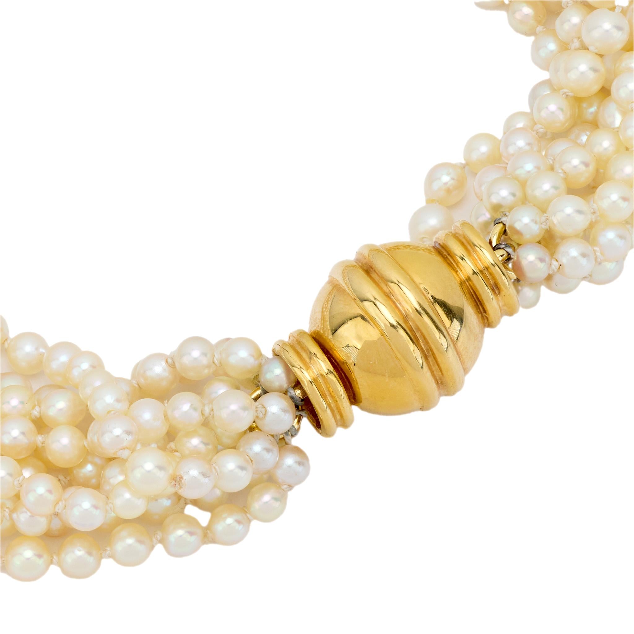 Vintage Pearl Strand 18K Yellow Gold Bracelet for Women - Elegant Pearl Jewelry Gift for Anniversary, Wedding & Special Occasions
