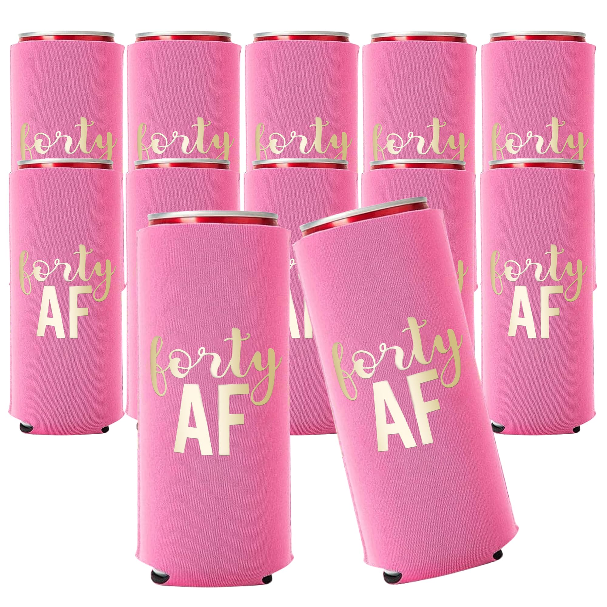 40th Birthday Party Can Coolers Set of 12 - Insulated Beer Koozies for Men & Women - Perfect for 40th Birthday Favors, Decorations & Outdoor Events
