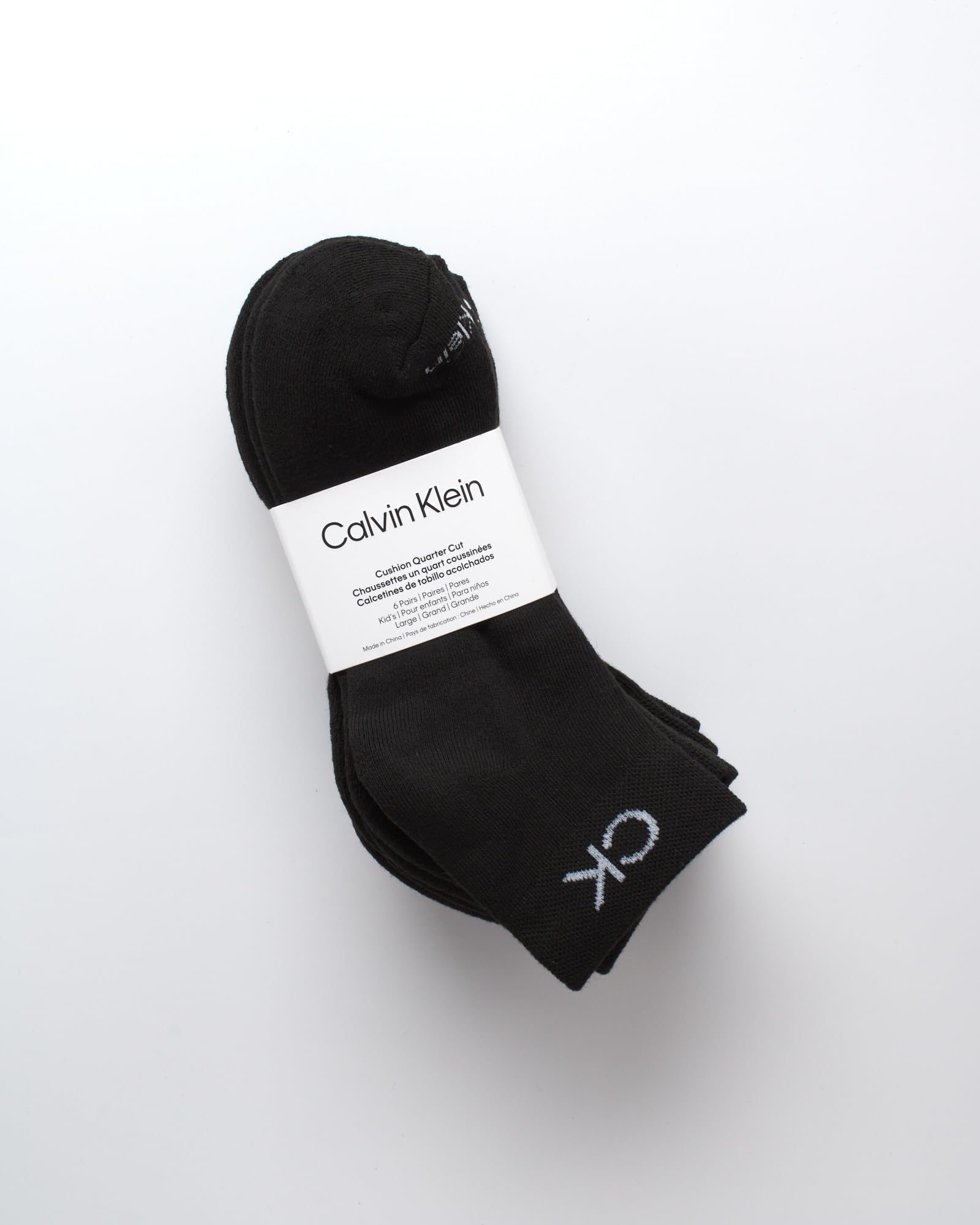 Calvin Klein Girls' Quarter Socks 6-Pack - Stretch Performance Cushioned Athletic Ankle Socks with Arch Support for Running, Sports & Everyday Comfort