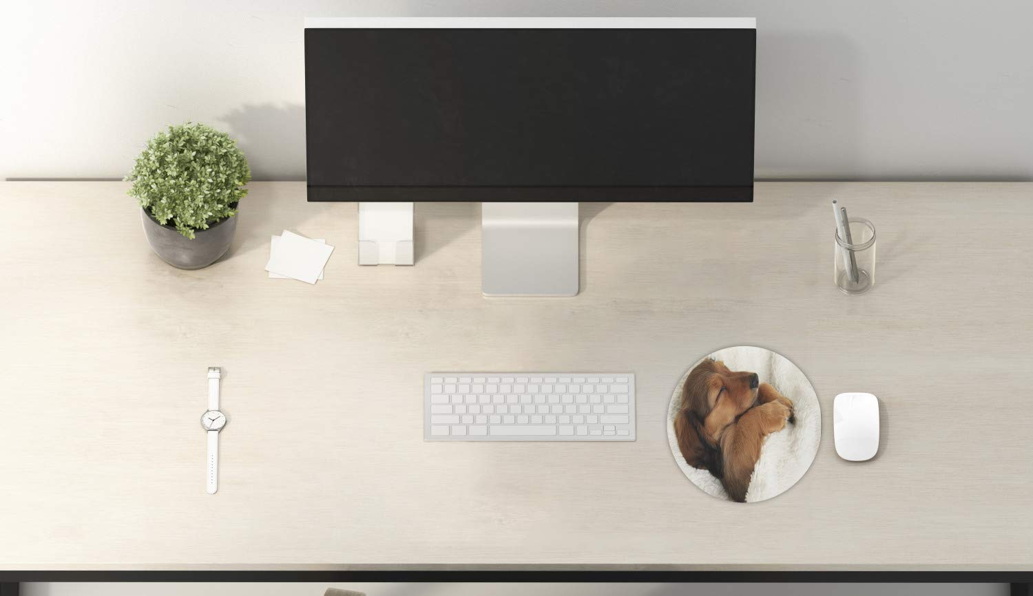 Ambesonne Round Non-Slip Gaming Mouse Pad - 8