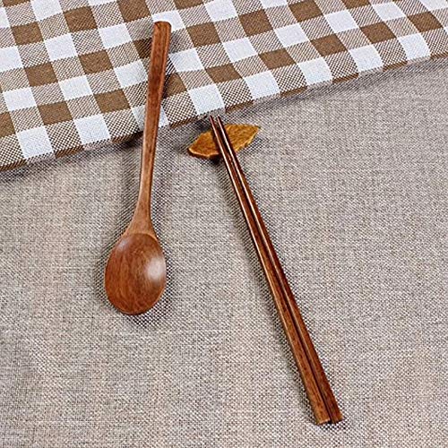 5-Piece Handmade Wooden Spoon and Chopstick Set - Korean Jujube Tree Cutlery for Asian Dining, Tableware Utensils for Sushi, Ramen, Bibimbap & Home Dinner Parties