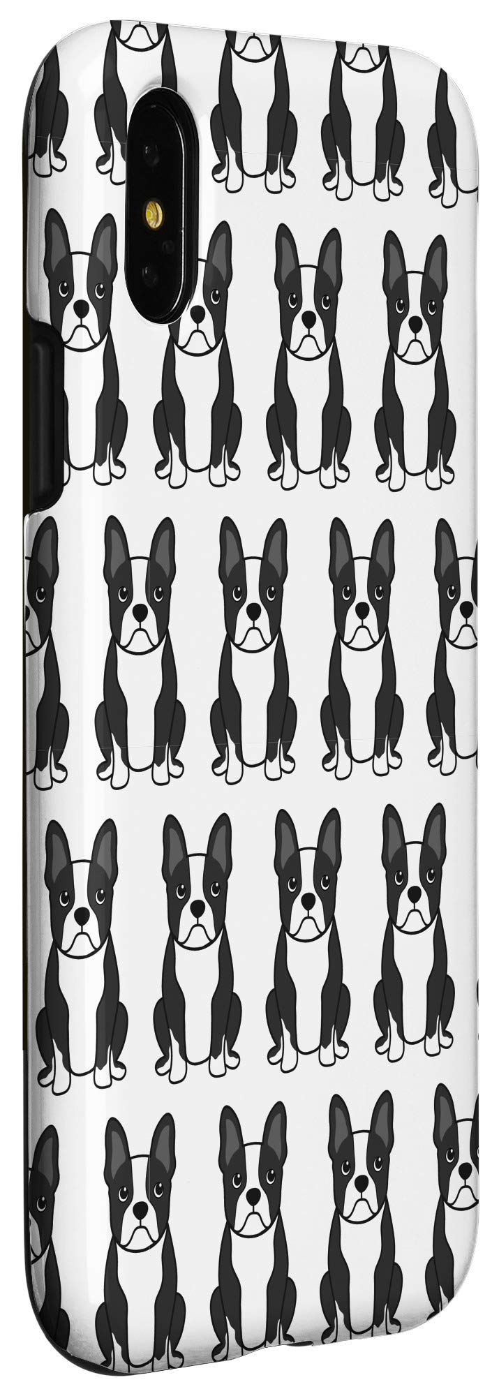 iPhone X/XS Boston Terrier Phone Case - Cute White Puppy Dog Design Protective Cover - Perfect Gift for Pet Lovers & Dog Owners - Great for Everyday Use, Travel & Work