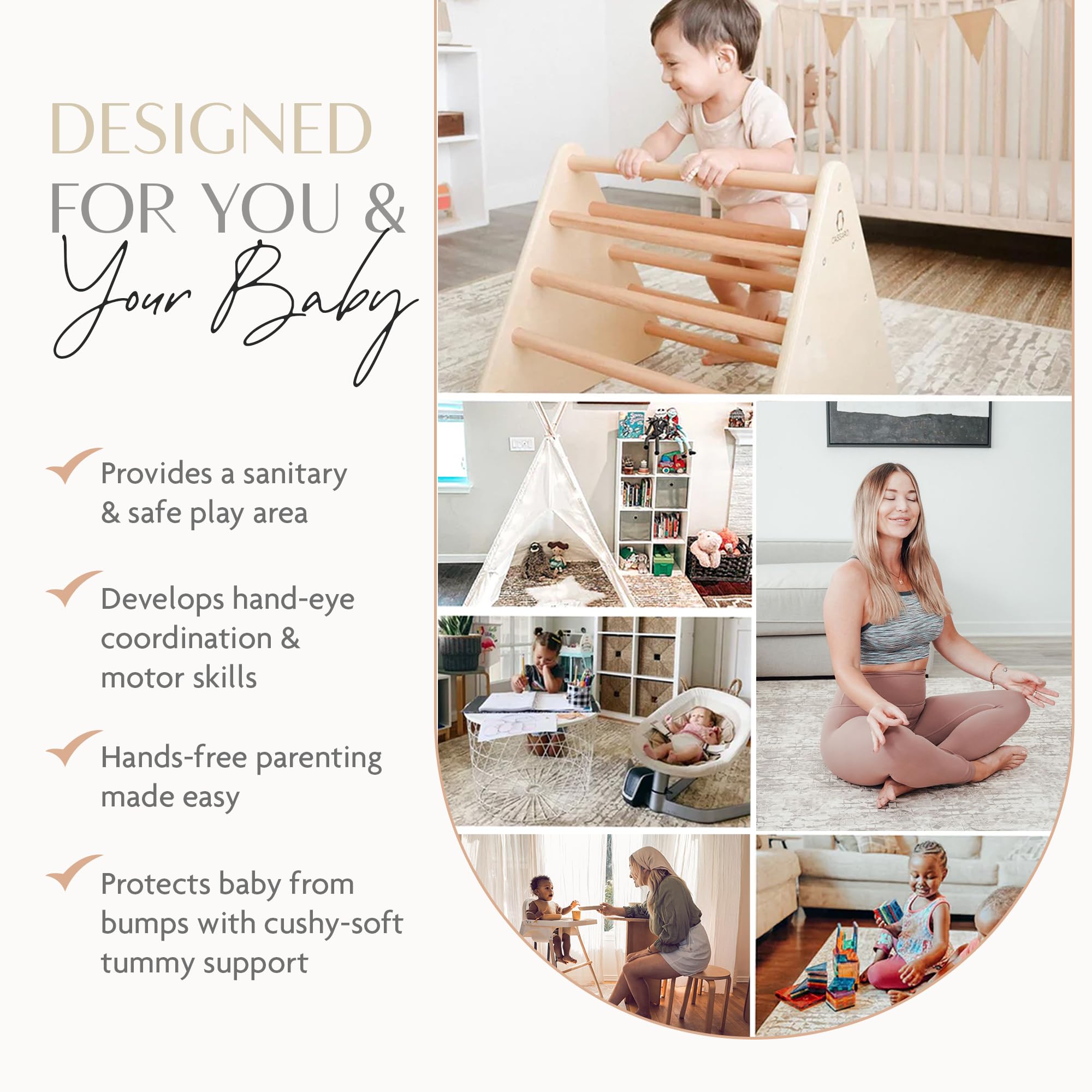 **Non-Toxic Baby Play Mat - Extra Large 8x12 ft EVA Foam Floor Mat for Tummy Time & Crawling | Soft, Lightweight & Stackable PVC-Free Play Mat for Nursery, Daycare & Playroom (Moonstone Grey)**    **Usage Scenarios:** Perfect for baby tummy time, crawling practice, playroom activities, daycare centers, and creating a safe play area at home.