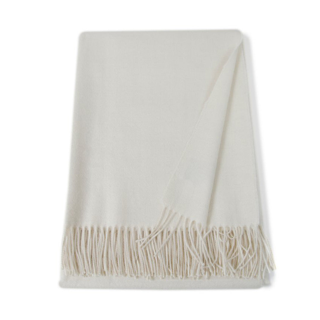Luxury Ivory Baby Alpaca Throw Blanket - Soft Parisian Style Alpaca Wool Blanket for Sofa, Bed & Nursery - Perfect for Cozy Nights, Baby Shower Gifts & Home Decor