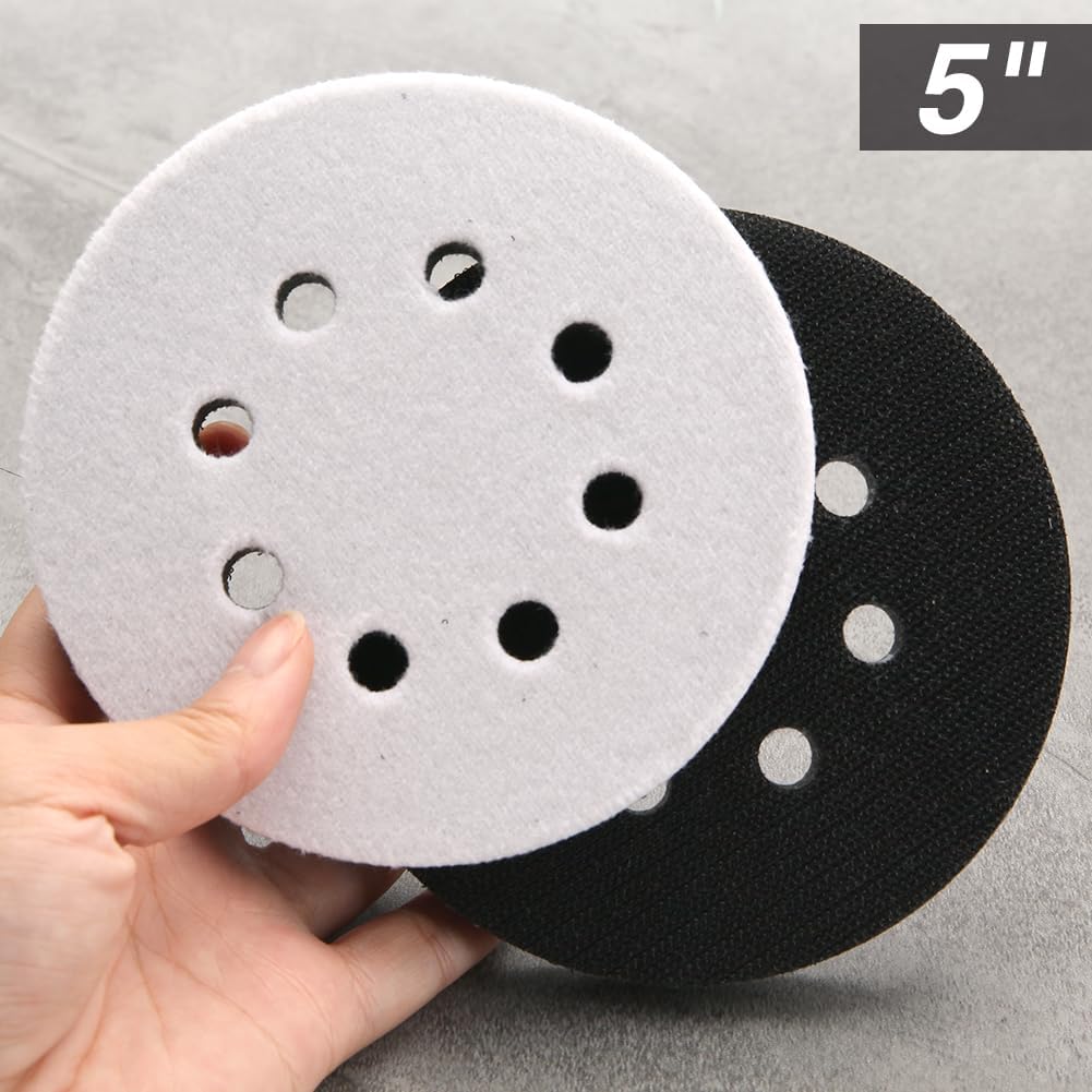 SPEEDWOX 5 Inch 8-Hole Hook and Loop Sanding Discs - 5 Pack Soft Foam Buffering Pads for Drill, Grinder & Rotary Tools | Smooth Finishing on Wood, Metal & Auto Body Surfaces