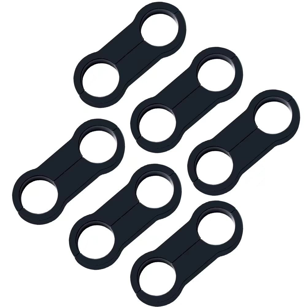 8AN Black Aluminum Hose Clamp Separator - Fuel, Oil, Brake, Water & Gas Line Adapter (6-Piece Set) for Automotive, Marine & Industrial Applications