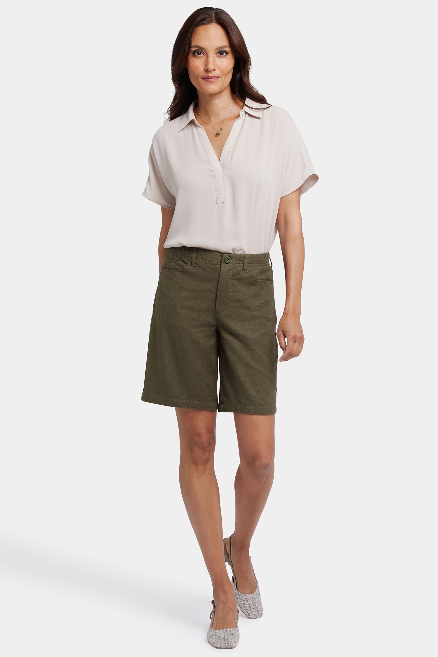 Bay Leaf Men's 5 Pocket Bermuda Shorts - Comfortable Casual Summer Shorts for Outdoor Activities, Travel & Beach