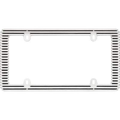 Premium Billet Aluminum License Plate Frame for Cars & Trucks - Chrome & Black Finish - Heavy Duty Cruiser Accessories - Perfect for Harley, Motorcycle, and Custom Vehicle Enthusiasts