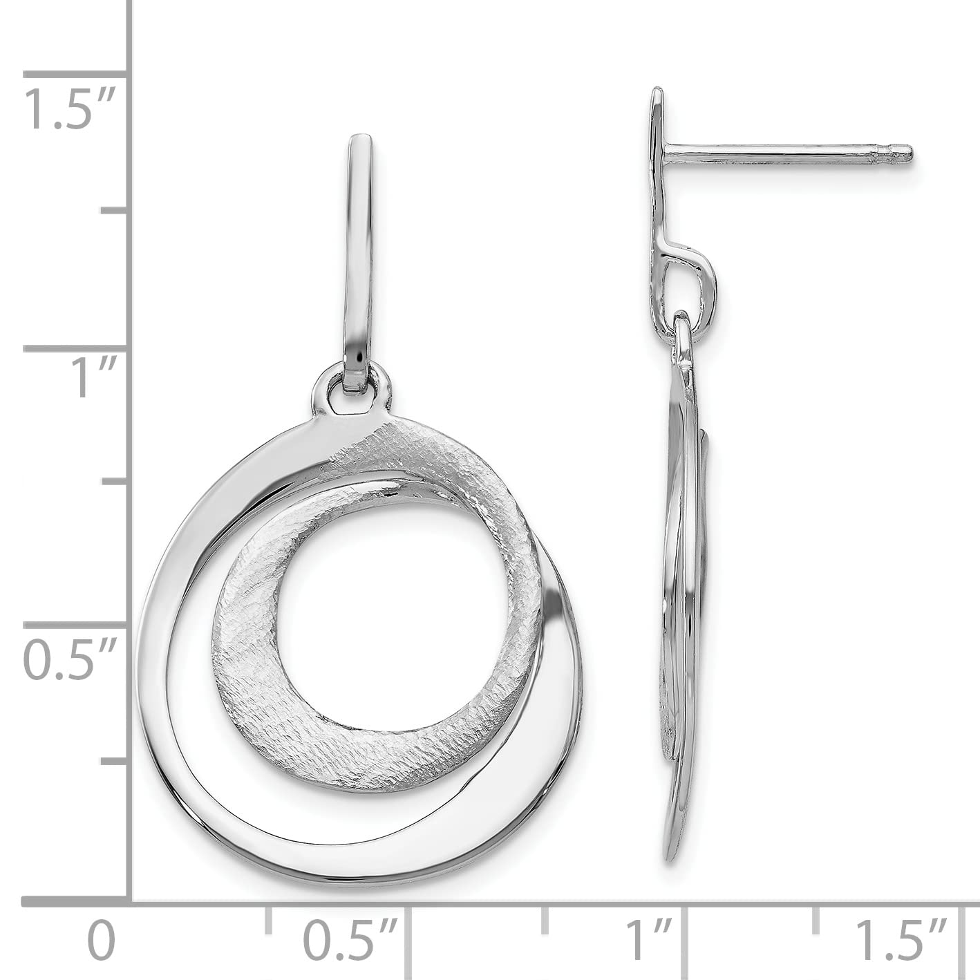 Avariah 925 Sterling Silver Dangle Earrings for Women - Elegant Radiant Essence Textured Post Earrings, 34mm, Perfect for Parties, Weddings & Everyday Wear