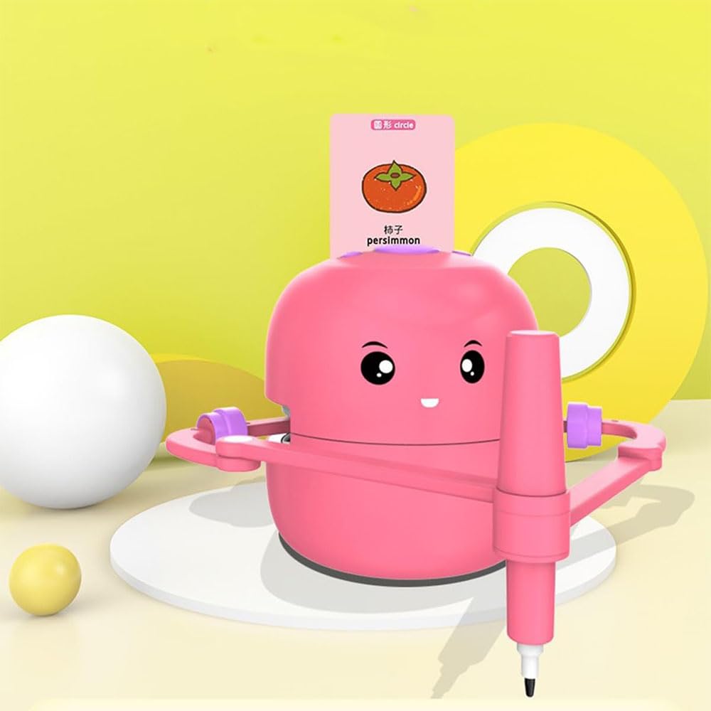 Smart Drawing Robot for Kids - Interactive Educational Toy with 100 Word Cards | STEM Learning, Creative Play & Early Childhood Development | Light Pink