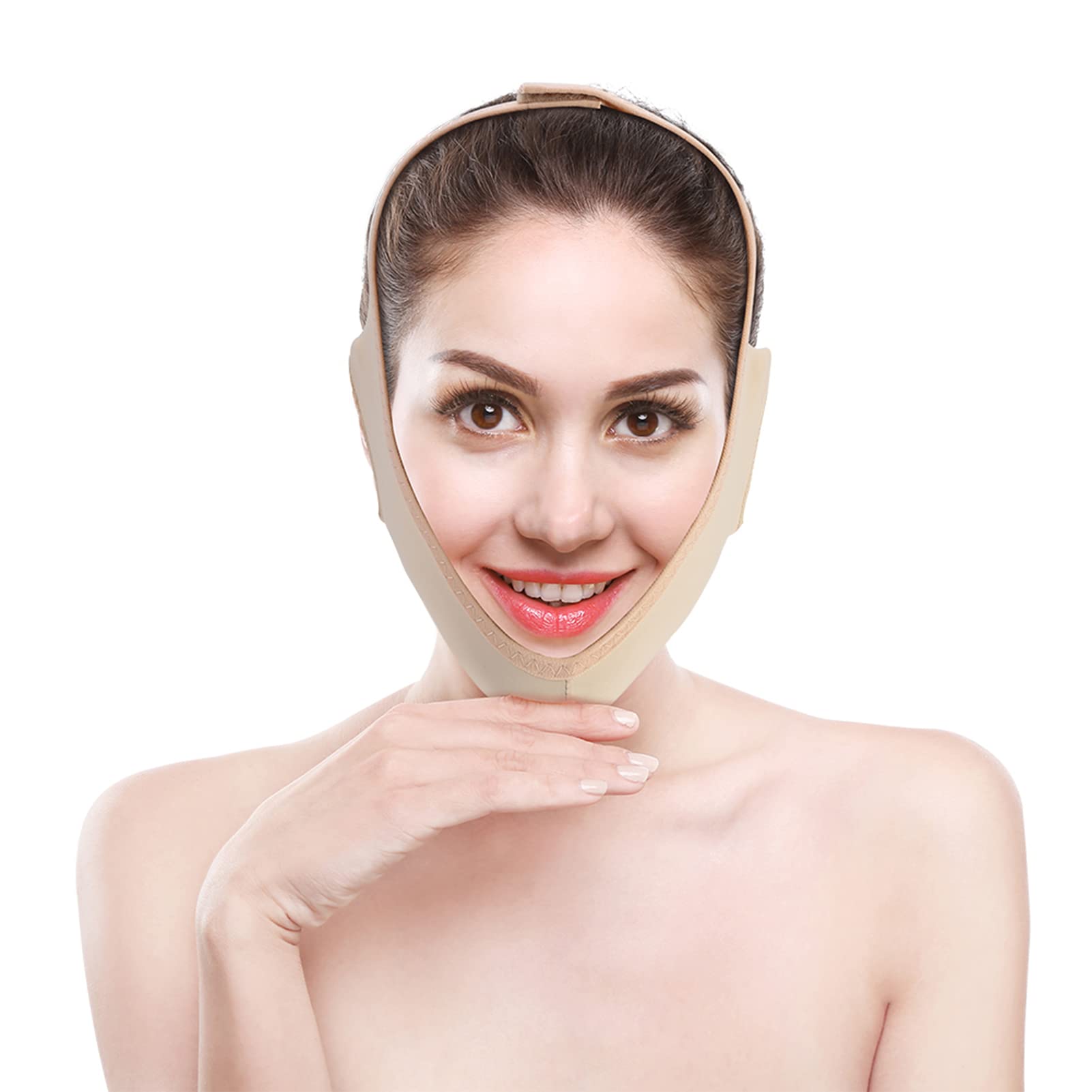 Reusable V Line Face Lift Mask - Double Chin Lifting Belt for Anti-Aging & Wrinkle Reduction | Facial Slimming Bandages for Firming Skin (Medium) | Perfect for Home Spa, Self-Care & Beauty Routine