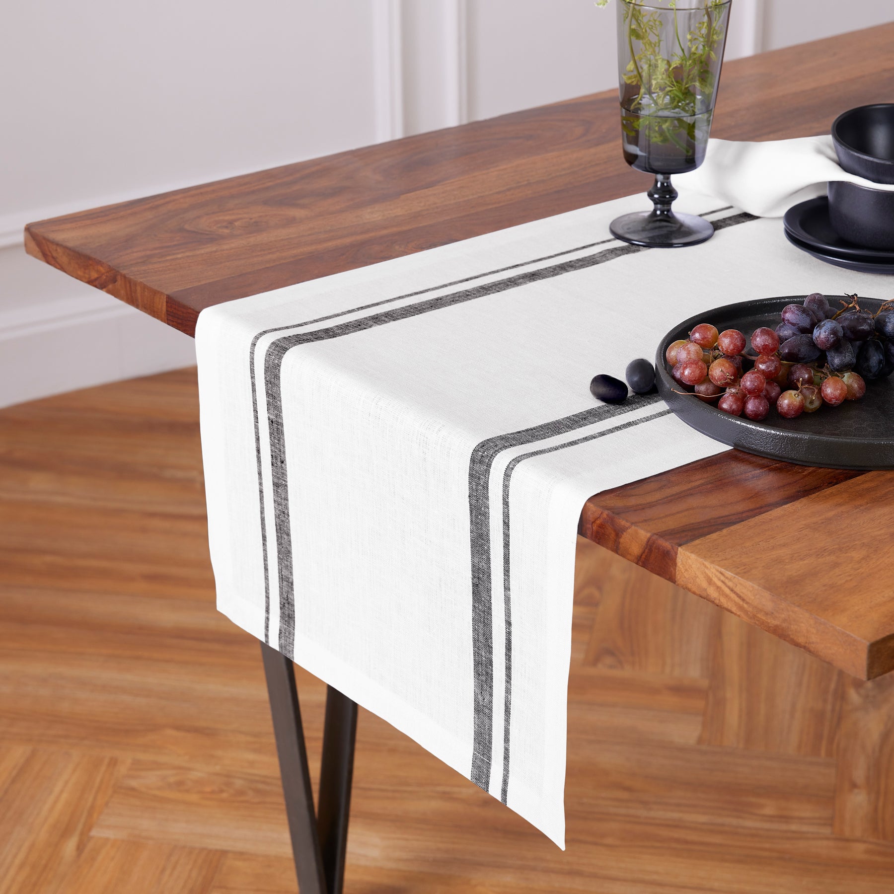 French Striped Table Runner - 16 Inch Wide - Elegant Dining Decor for Weddings, Parties & Home Decor