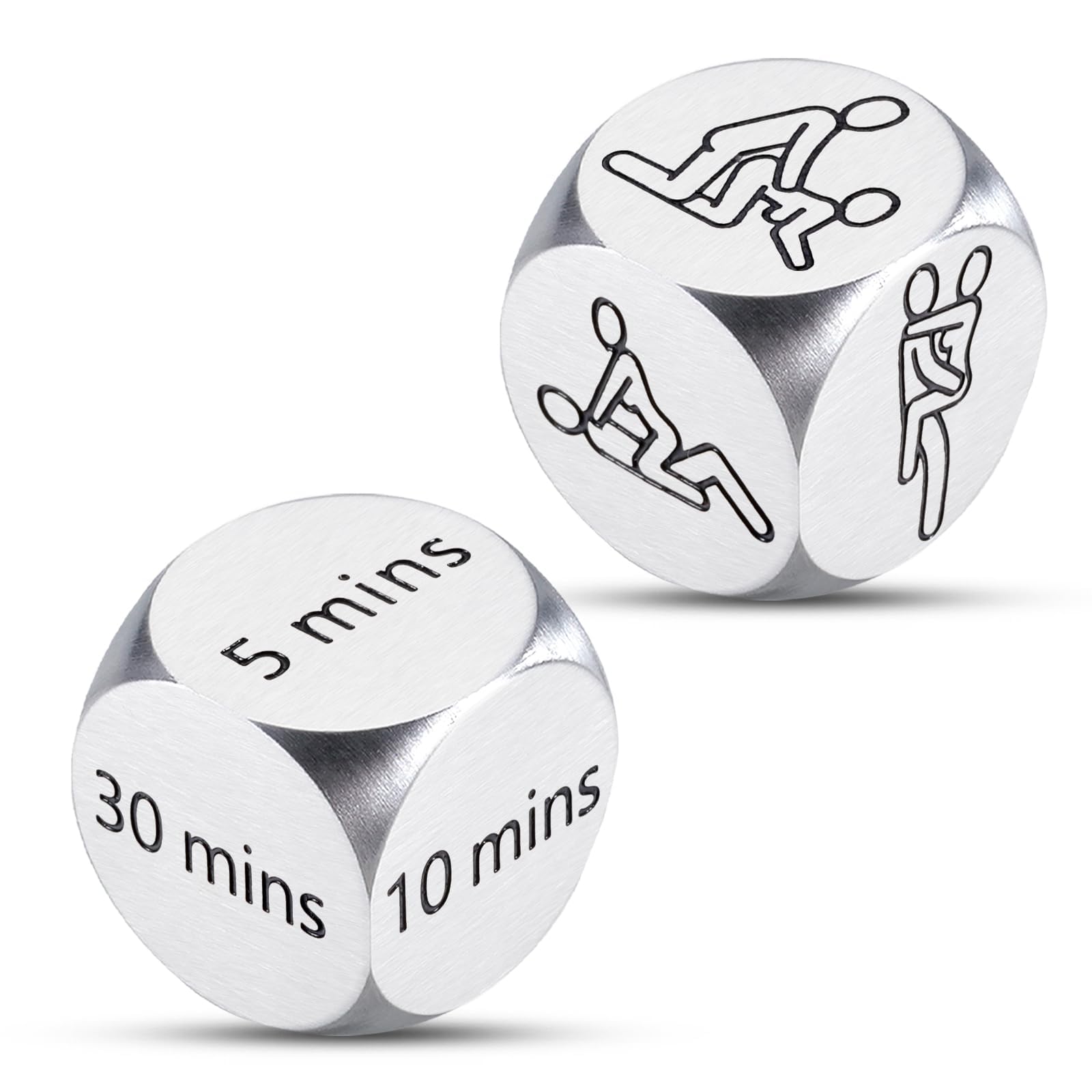 Funny Date Night Dice Set for Couples - Romantic Decision Making Game for Boyfriend, Girlfriend, Husband & Wife - Perfect Anniversary, Wedding, Honeymoon, Engagement Gift (2 Steel Dice) - Great for Valentine's Day, Easter & Special Occasions - Spice Up Your Relationship with Fun Date Ideas