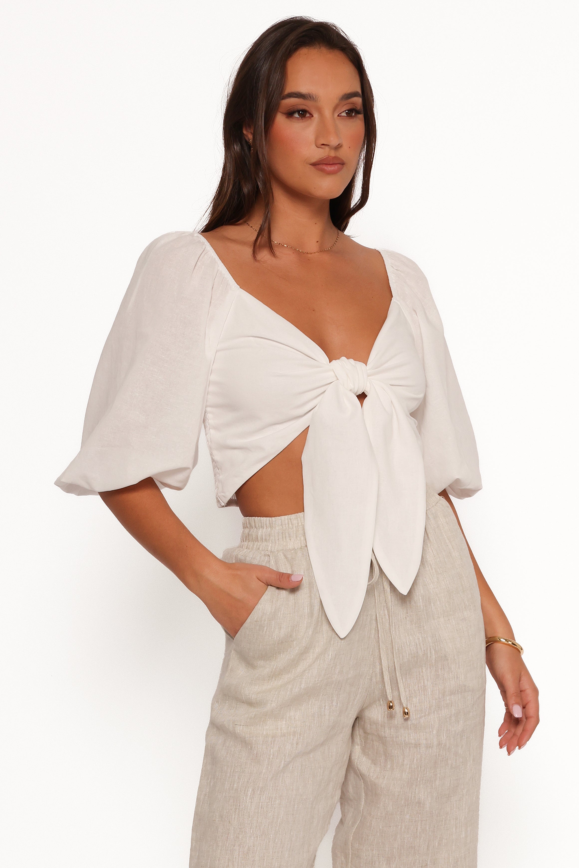 Celine Women's White Top - Elegant Blouse for Casual & Office Wear | Perfect for Everyday Outfits & Professional Style