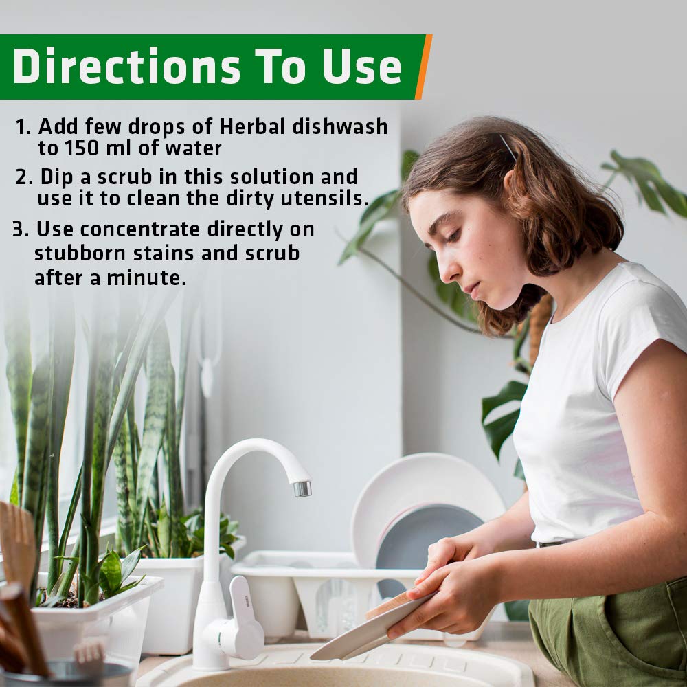 **Herbal Strategi Dishwashing Liquid Gel - Natural & Vegan with Refreshing Lemon Oil | Gentle on Hands | Eco-Friendly & Non-Toxic | Safe for Babies & Pets | 500ml | Perfect for Daily Kitchen Cleaning & Greasy Dishes**