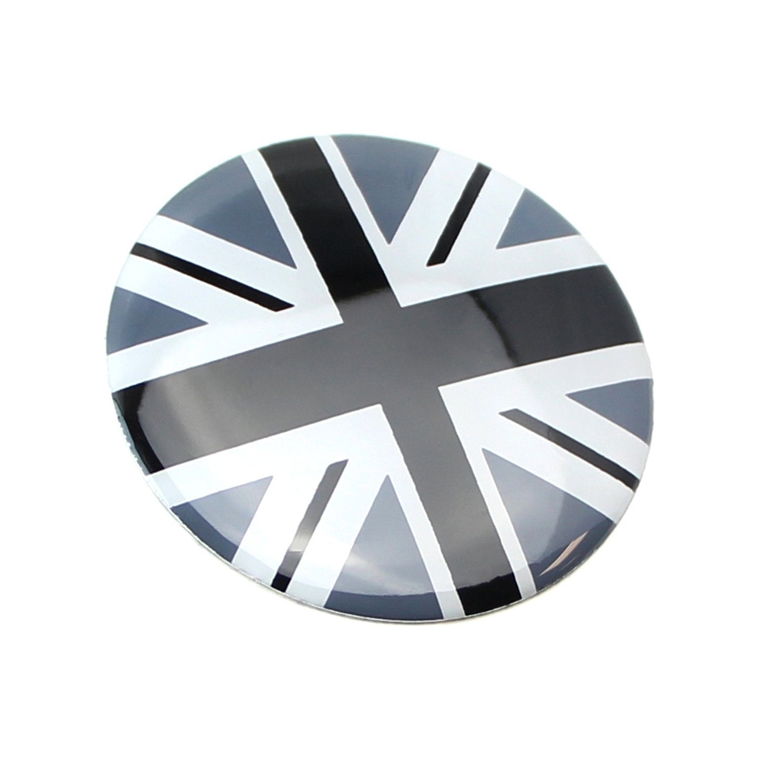 4-Pack Black & Grey Union Jack UK Flag Wheel Center Cap Covers for MINI Coopers - British Style Hubcaps for MINI Cooper S, Clubman, Countryman - Perfect for Car Enthusiasts & UK Pride Accessories