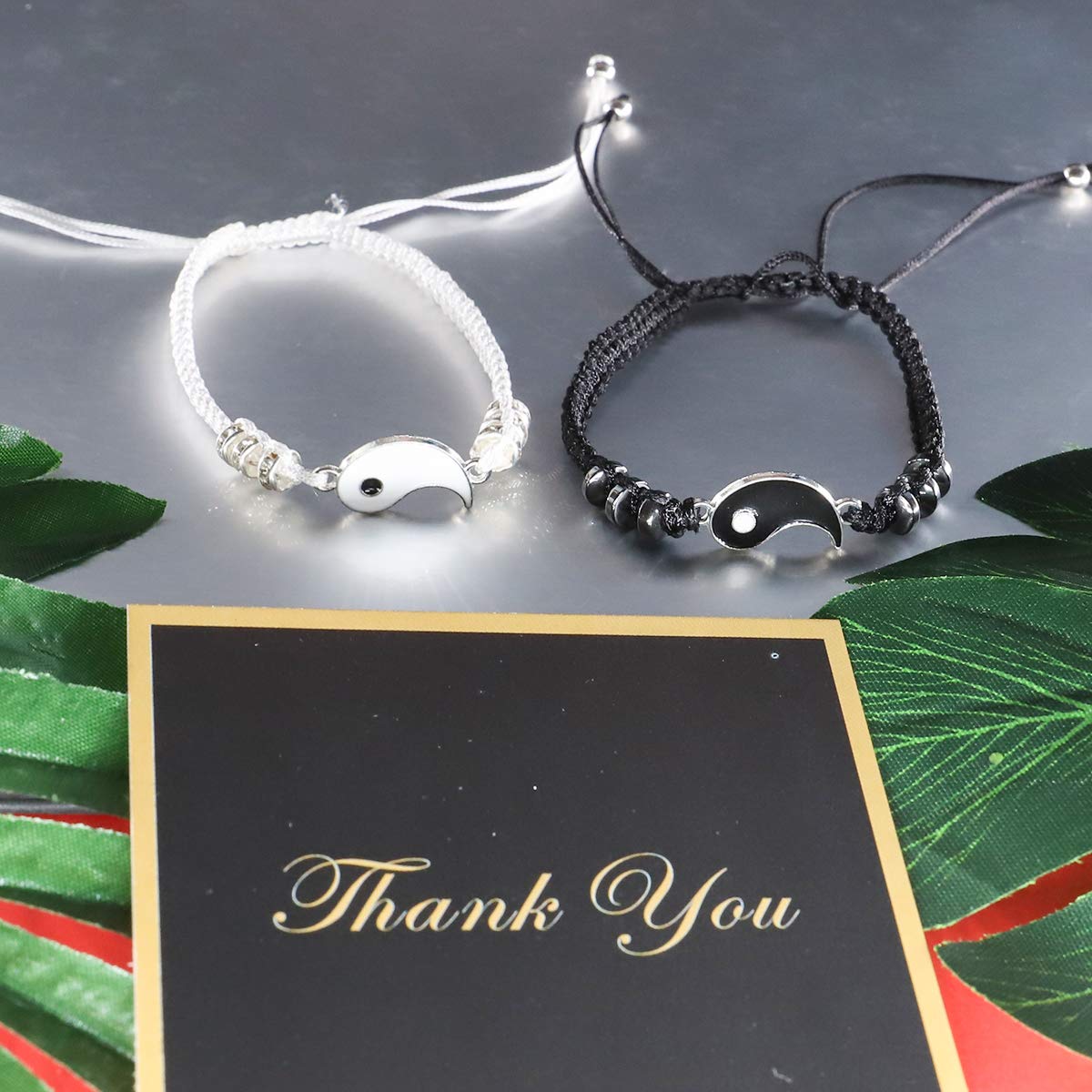 Best Friend Bracelets for 2 - Matching BFF Bracelets Set, Yin Yang Friendship Bracelets for Men & Women - Perfect for Couples, Besties & Gift Giving