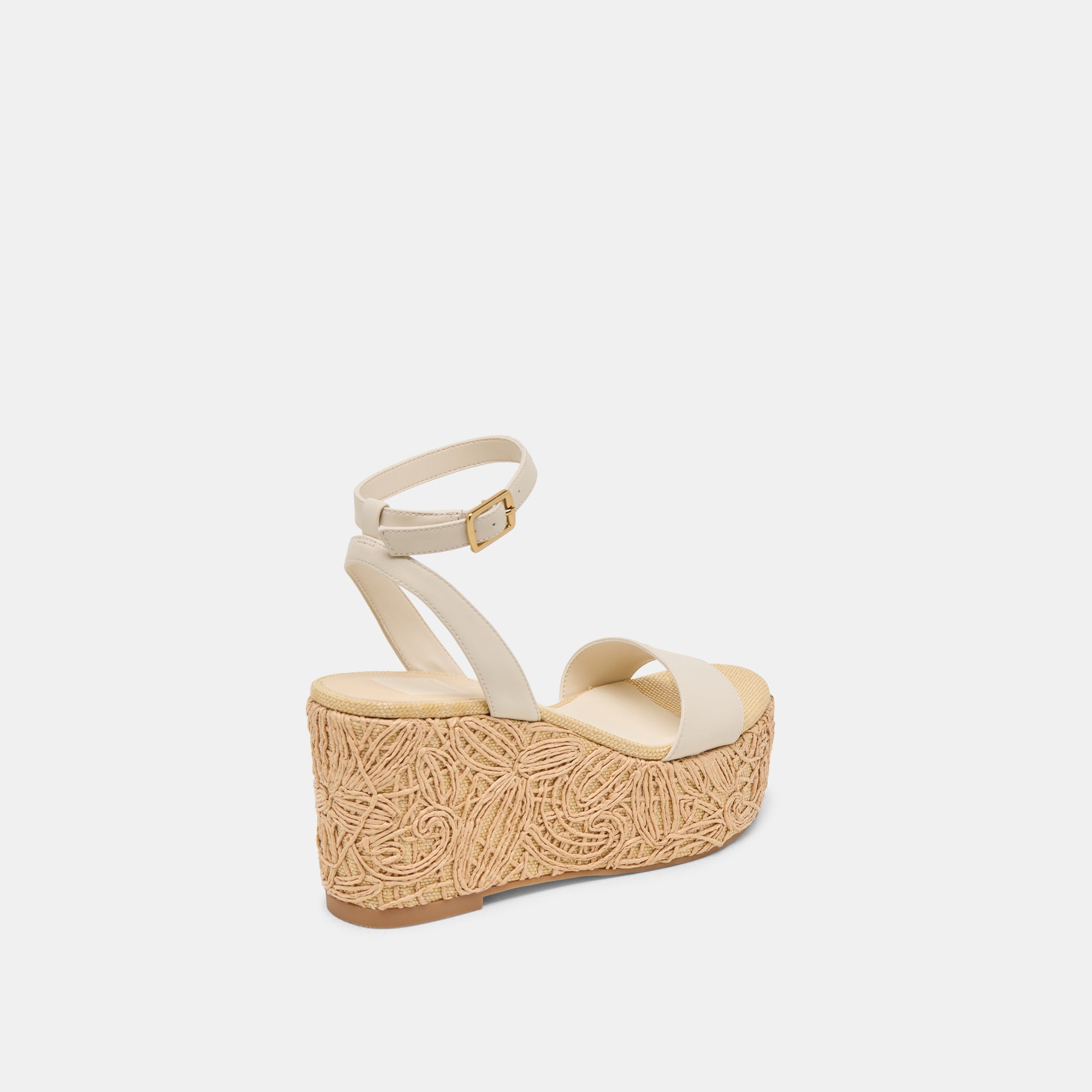 TALISA Women's Ivory Leather Wedge Sandals - Comfortable Casual & Dressy Shoes for Summer Outfits, Beach, and Parties