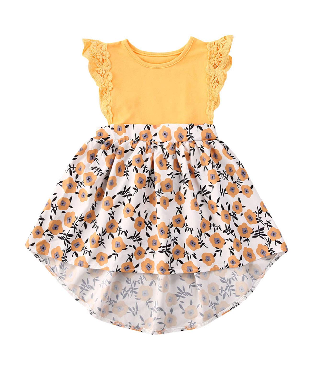 0-6 Years Big Sister Little Sister Matching Ruffle Floral Jumpsuit Romper Dress - Lace Outfits for Sibling Photos, Family Events & Special Occasions