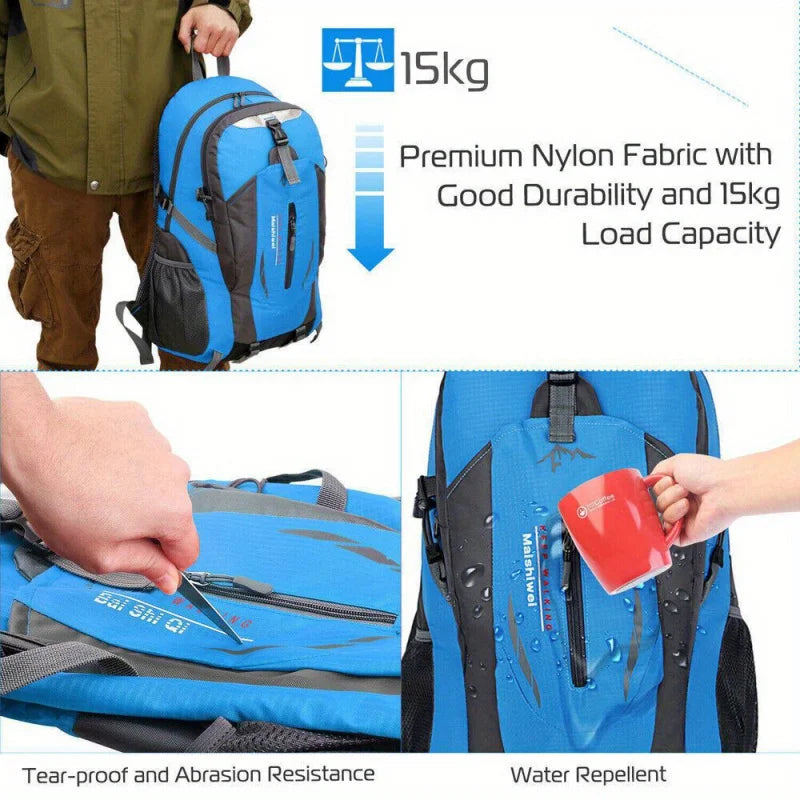 **Large Capacity Waterproof Hiking Backpack for Men - Lightweight Outdoor Travel Backpack for Camping, Trekking & Mountaineering | Durable Sports Daypack for Adventure & Daily Commute**