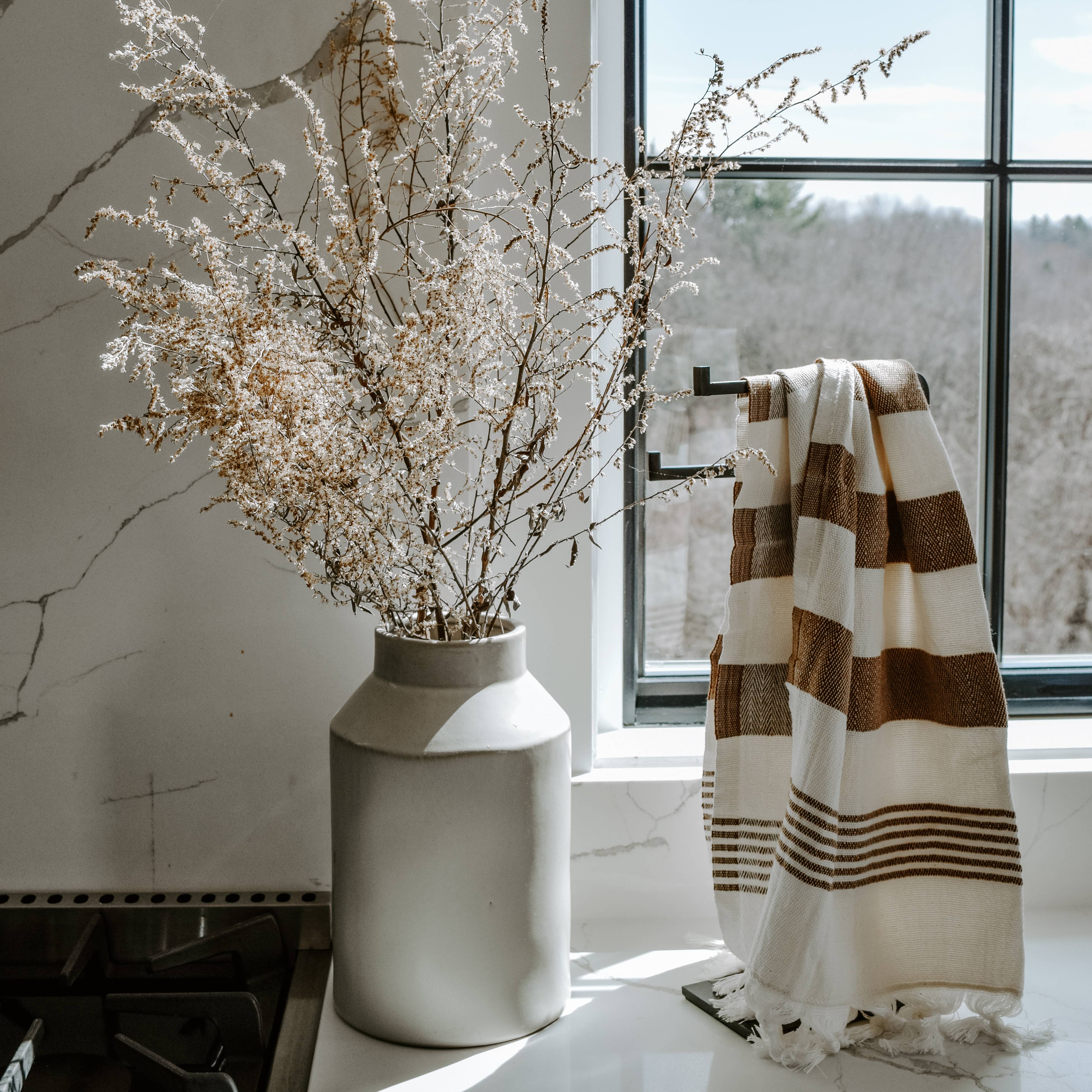 Premium Turkish Cotton Hand Towel Set - Ultra Soft & Absorbent Bath & Kitchen Towels for Spa, Gym, Travel & Home Use - Neutral Beige (Pack of 2)