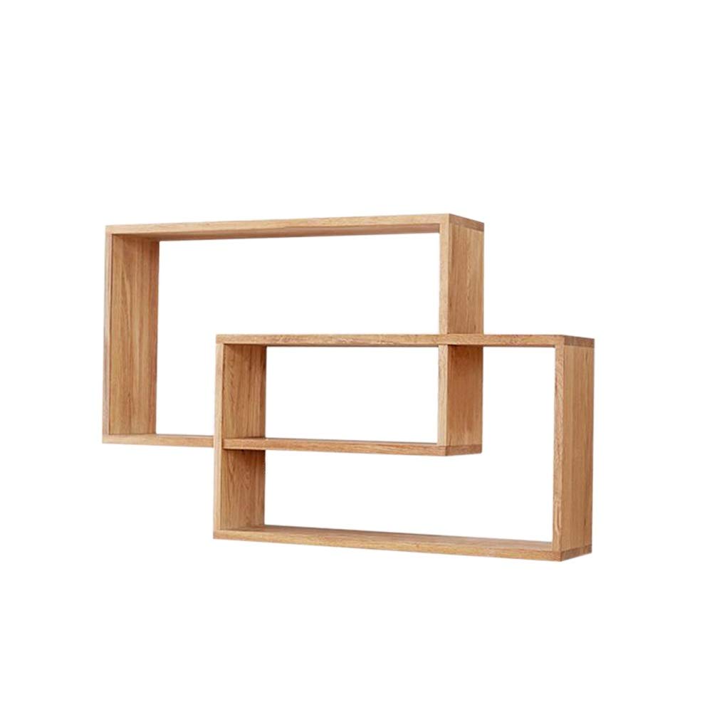 Wooden Wall Shelf with Double Ring Rack - CD DVD Toy Storage Organizer, Floating Bookcase Display for Home Decor - Perfect for Living Room, Bedroom & Office Organization