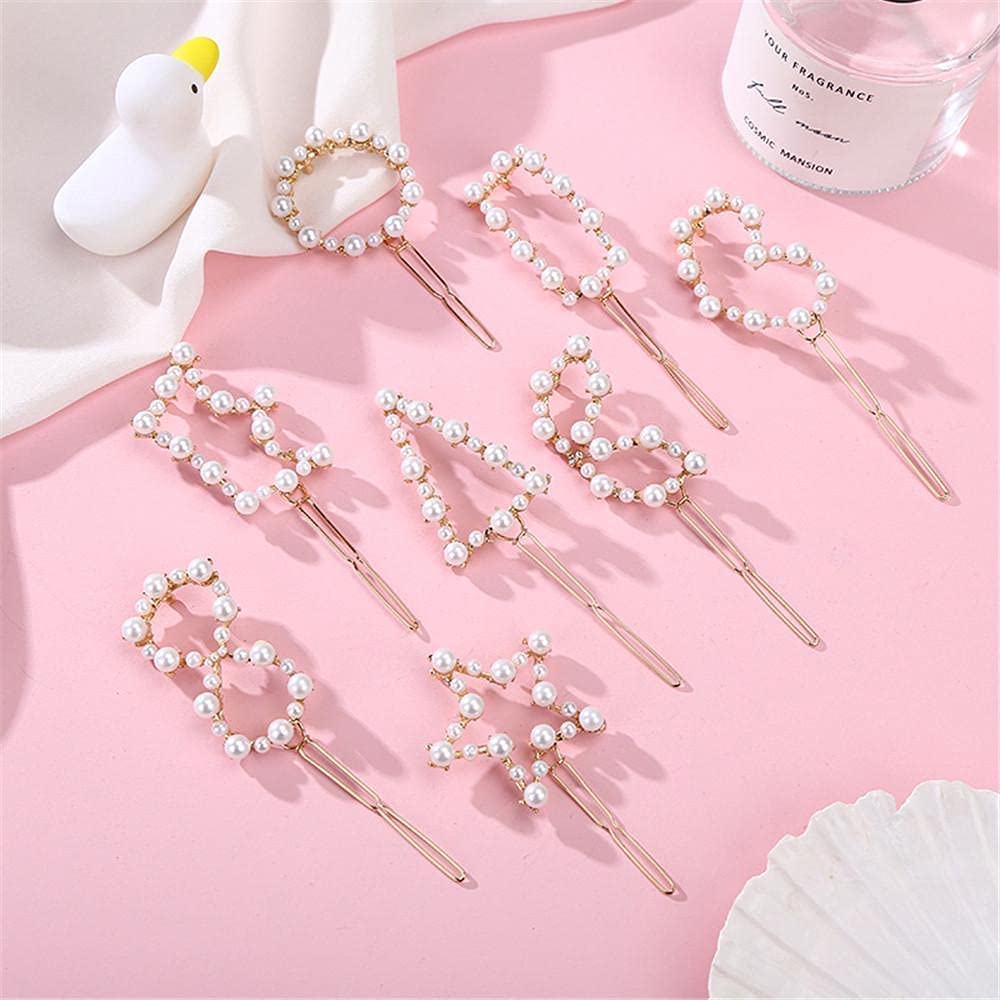 Sonpal 6-Piece Pearl Hair Clips Set for Women - Korean Style Geometric Hairpins, Barrettes & Hairgrips - Elegant Hair Accessories for Girls & Women | Perfect for Weddings, Parties & Daily Styling