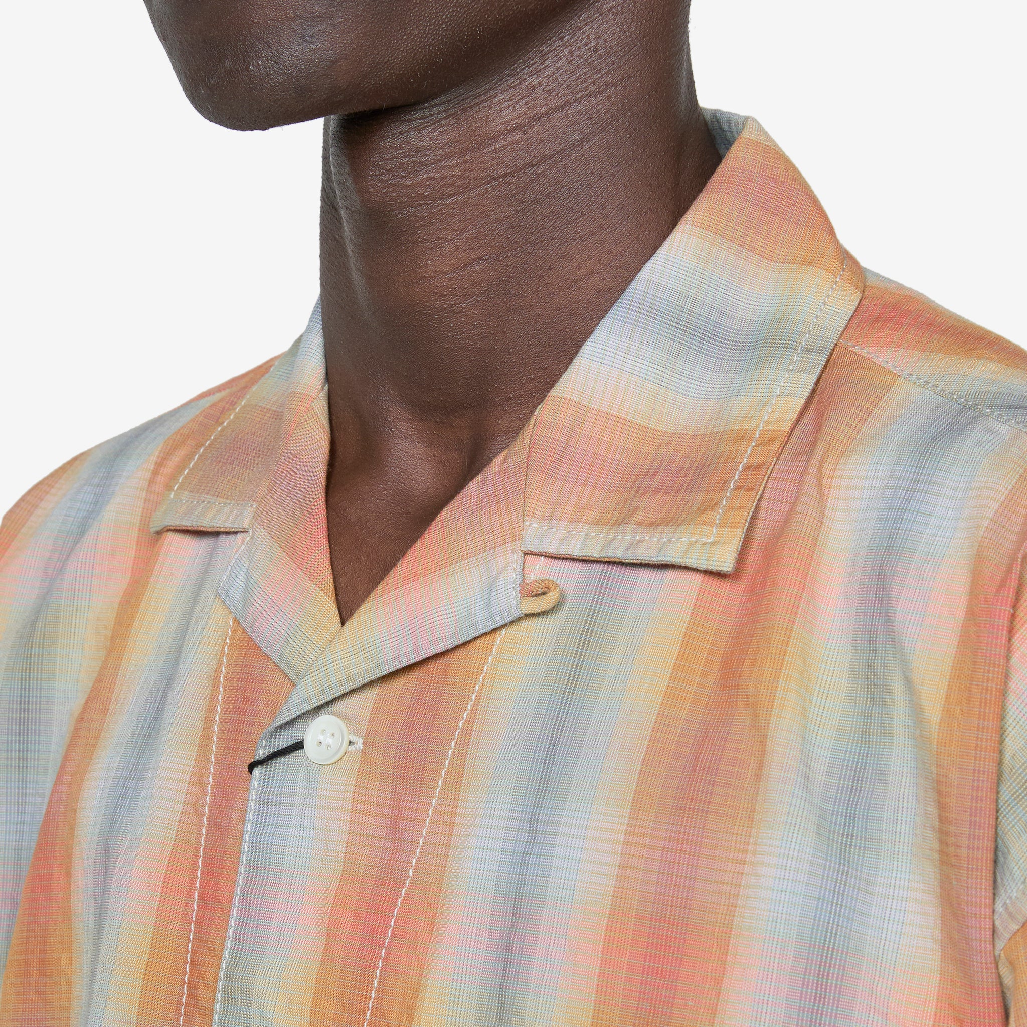 Breathable Quick-Dry Checkered Short Sleeve Shirt for Men - Comfortable Casual Summer Wear in Vibrant Orange | Perfect for Outdoor Activities, Travel & Beach Vacations