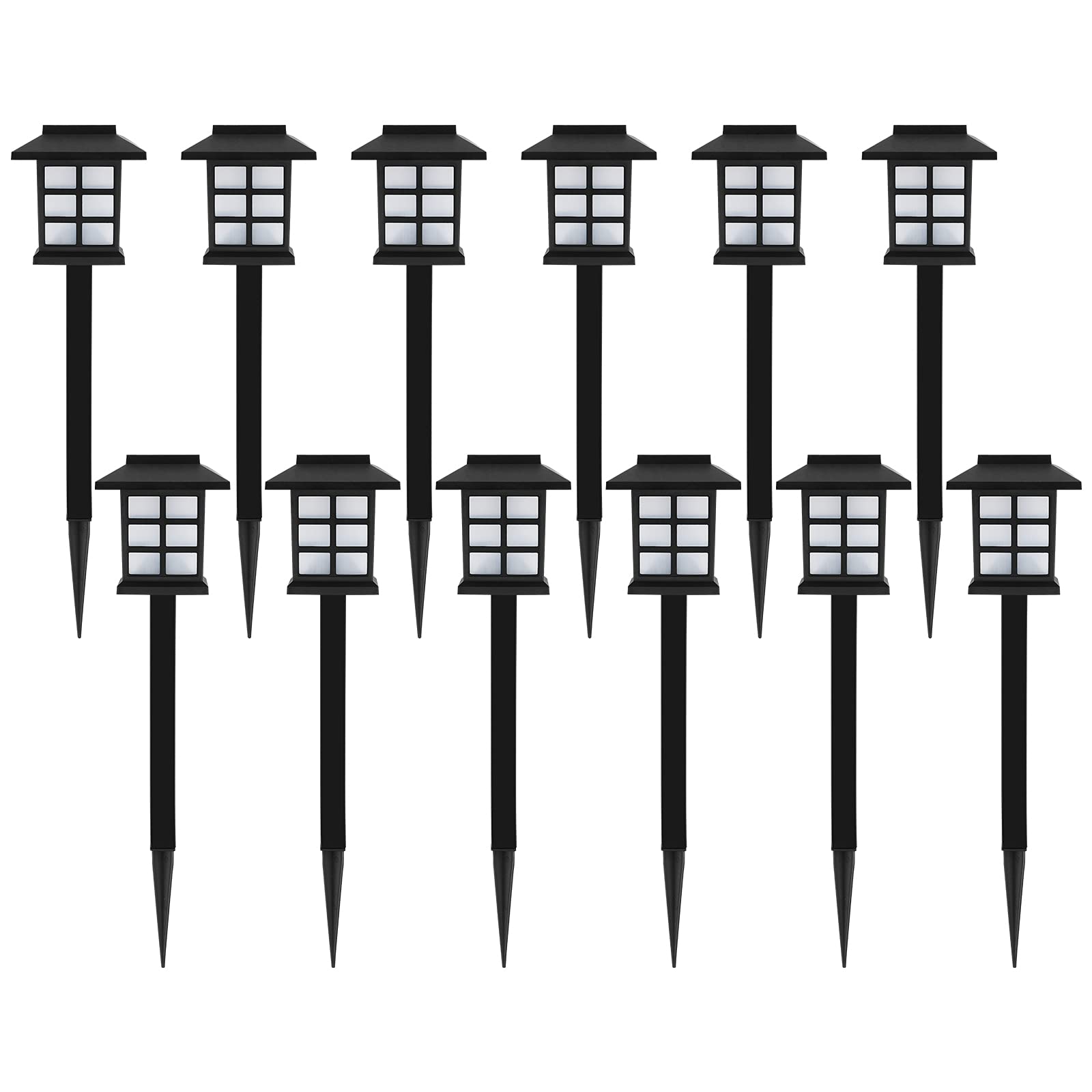 12 Pack Solar Pathway Lights Outdoor Waterproof - Cool White LED Landscape Lighting for Garden, Patio, Yard, Driveway, Walkway | Energy Efficient Solar Powered Decorative Lights for Outdoor Nighttime Illumination