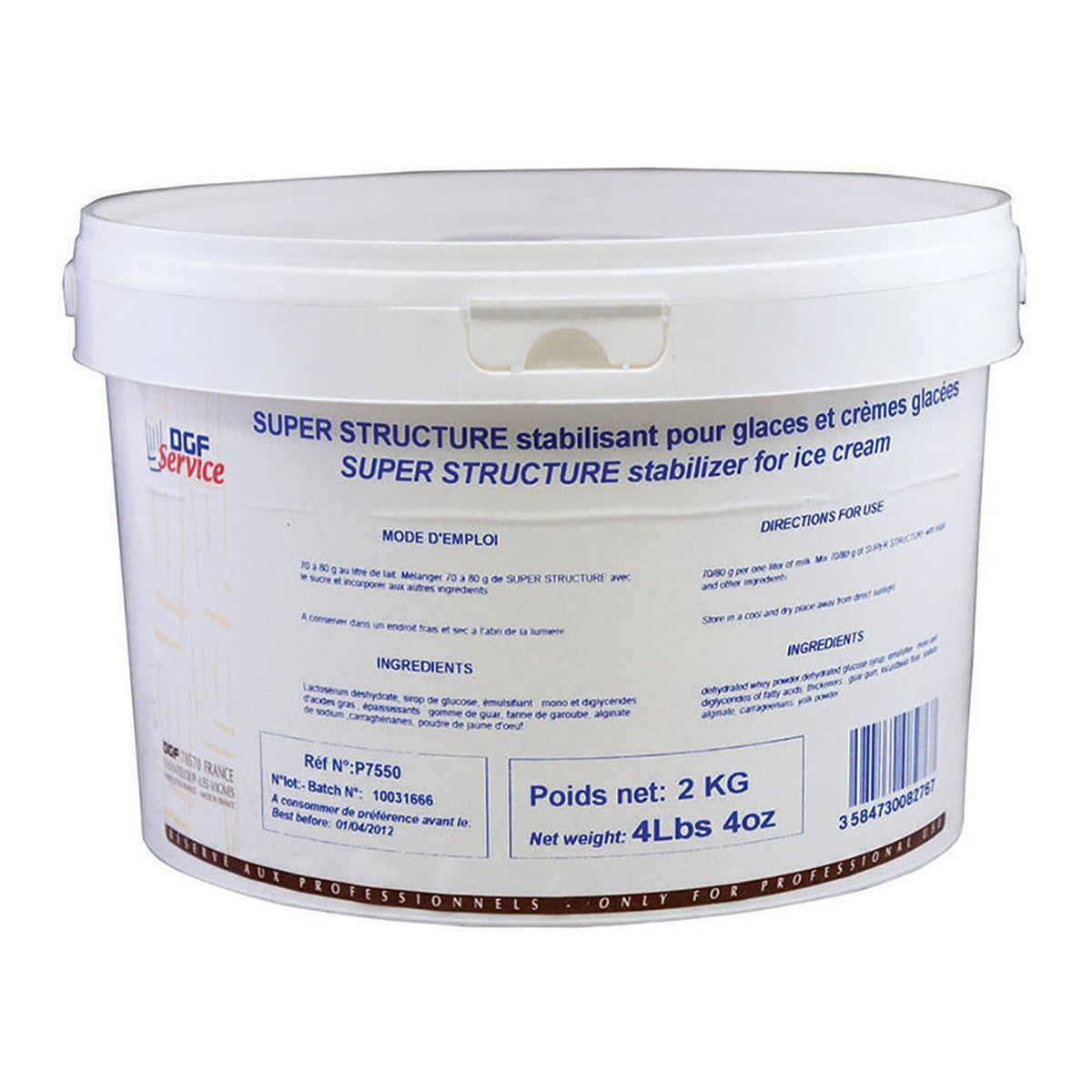 DGF Superstructure Ice Cream Stabilizer - 4.4 Lb (2 Kg) | Professional Ice Cream Thickener & Emulsifier | Perfect for Homemade Ice Cream, Gelato & Frozen Desserts