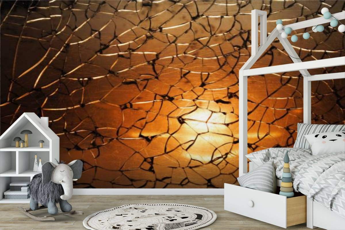 3D Wallpaper - Broken Glass Texture with Backlight Effect | Self-Adhesive Peel & Stick Wall Mural for Bedroom, Living Room, Dorm Decor | Shattered Mirror Background for Walls, Ceiling & Wardrobe | Perfect for Modern Home, Office & Commercial Spaces