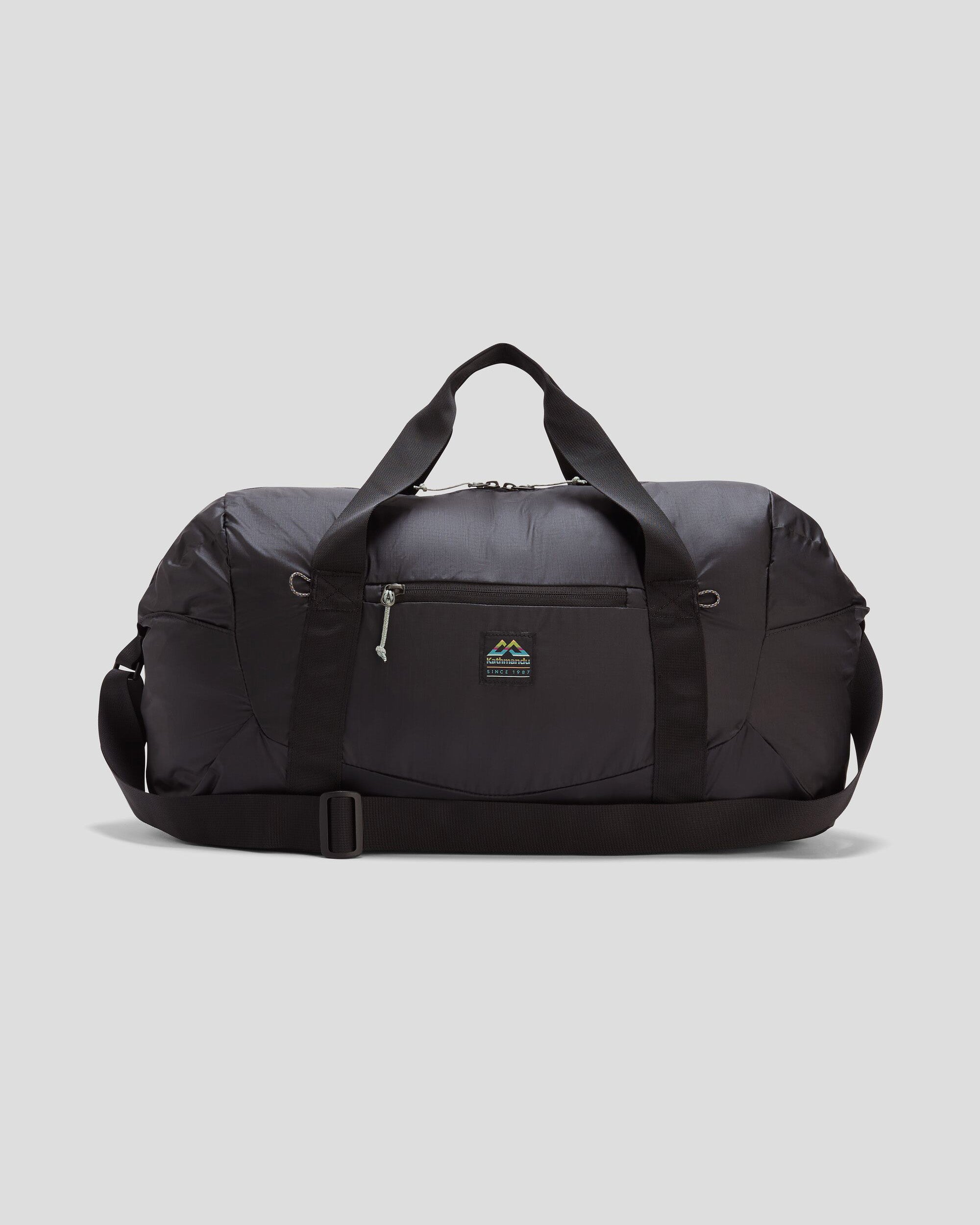 Pack&Go Duffel Bag - Black Stingray Pattern Waterproof Travel Duffel for Gym, Weekend Trips & Outdoor Adventures