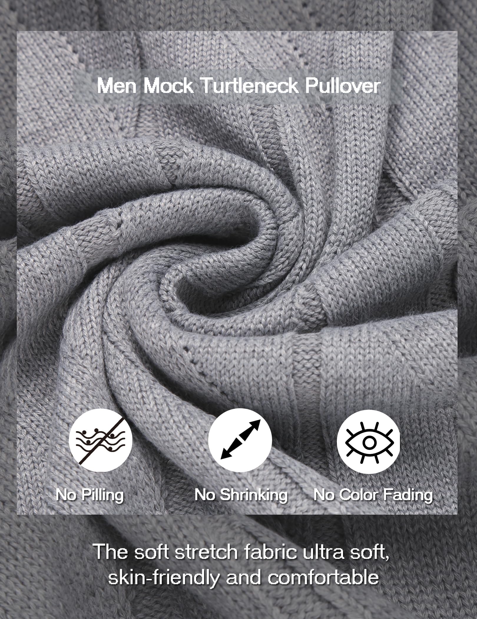 COOFANDY Men's Slim Fit Turtleneck Sweater - Long Sleeve Casual Knit Pullover for Winter, Fall & Spring | Office Wear, Date Night, Holiday Outfits