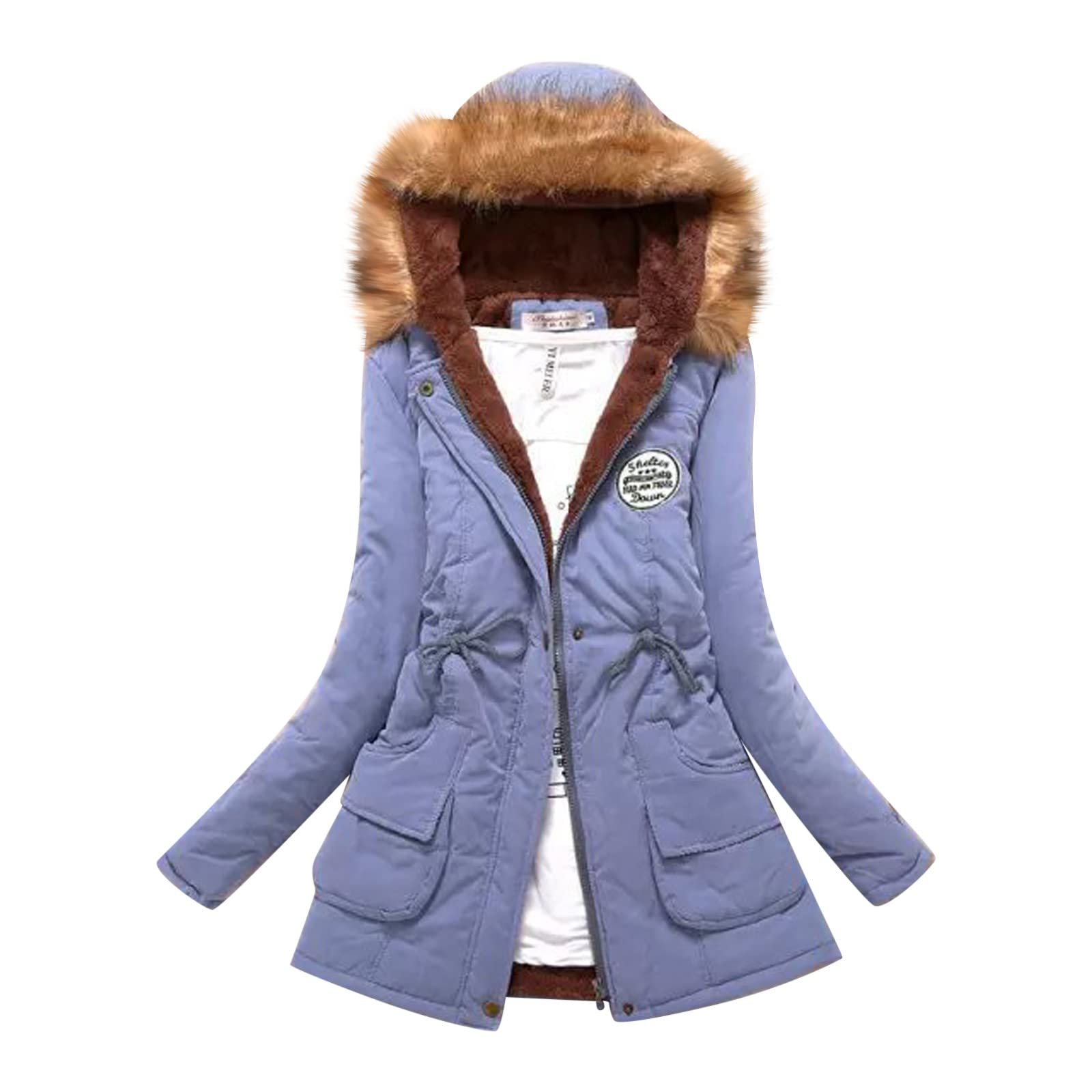 Women's Plus Size Leather Jacket with Hood - Warm Winter Coat for Cold Weather, Slim Fit Outerwear for Casual & Street Style Fashion