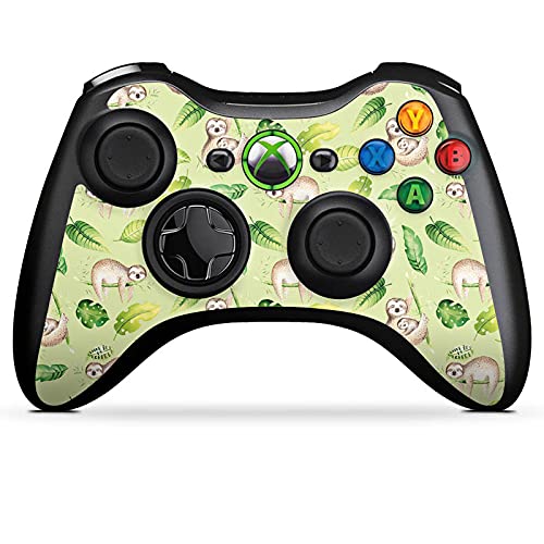 DeinDesign Xbox 360 Controller Skin - Sloth & Leaf Pattern Sticker for Microsoft Xbox 360 Gamepad | Protective Vinyl Decal for Gaming Accessories