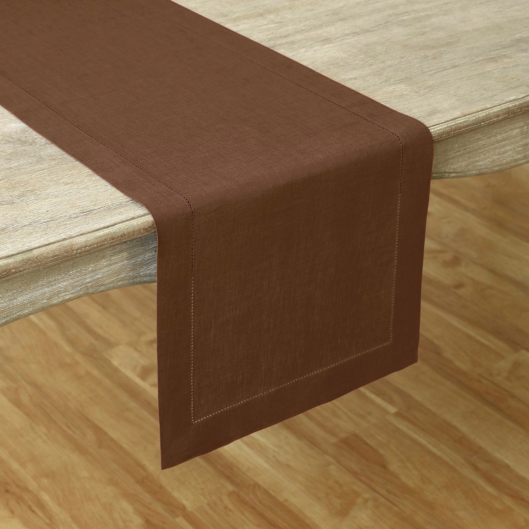 Elegant Classic Hemstitch Table Runner - Premium Linen Dining Decor for Weddings, Parties & Home Styling