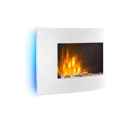 Klarstein Lausanne Vertical/Horizontal Electric Wall Fireplace with Realistic LED Flame Simulation - Ultra Quiet Operation for Bedroom, Living Room & Office