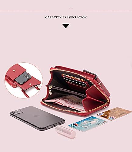 Women's Crossbody Bag with Credit Card Slots - Adjustable Shoulder Strap Phone Purse for iPhone X/Xs | Wallet, Clutch & Shoulder Bag | Perfect Gift for Girls & Daily Use (Pink)