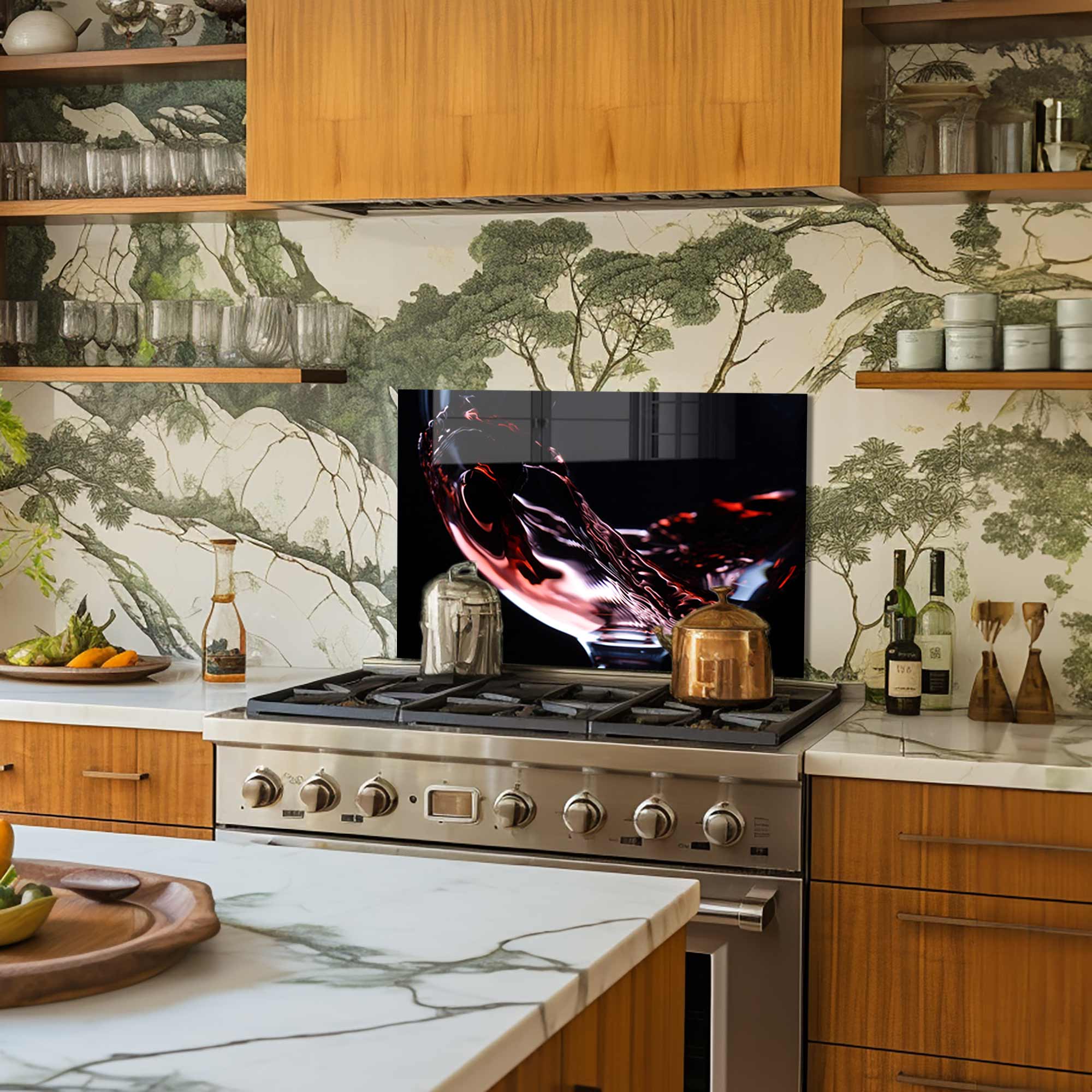 Premium Tempered Glass Wine Splashback - Elegant Kitchen Backsplash for Wine Enthusiasts | Perfect for Home Bars, Kitchens & Dining Areas