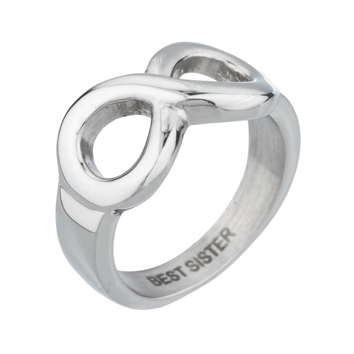 Shiny Stainless Steel Infinity Sister Ring - Elegant Jewelry Gift for Women, Best Sister Necklace for Birthday, Christmas & Anniversary - Perfect for Daily Wear, Special Occasions & Heartfelt Gifting