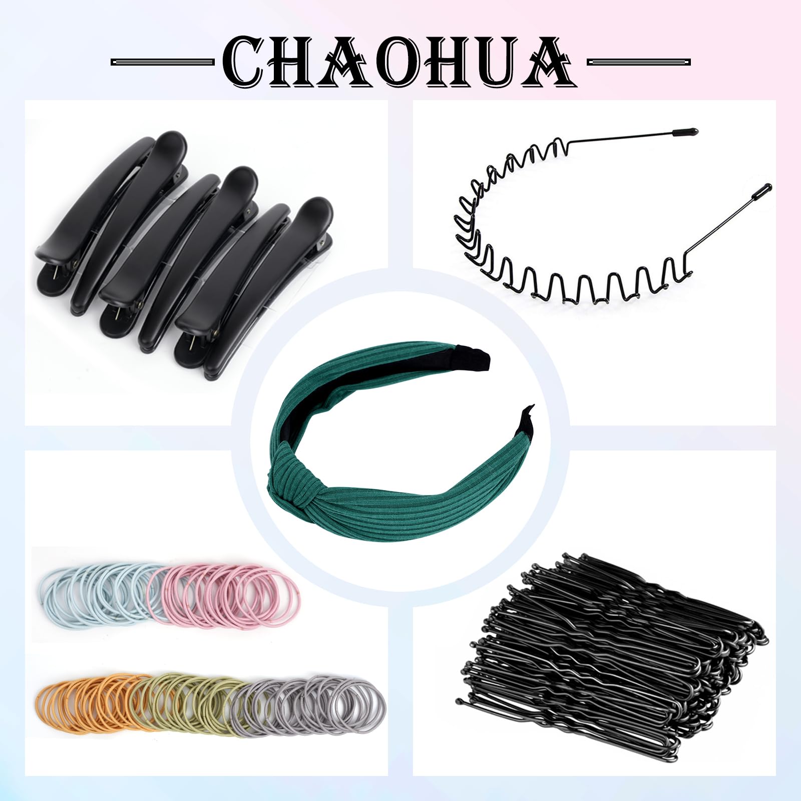 1223 PCS Women's Hair Accessories Set - 4.3 Inch Hair Claws Clips, Boho Hair Ties Bracelet, No Damage Hair Elastics, Bobby Pins & Metal Headbands for Women | Perfect for Daily Use, Parties, Weddings and Special Occasions