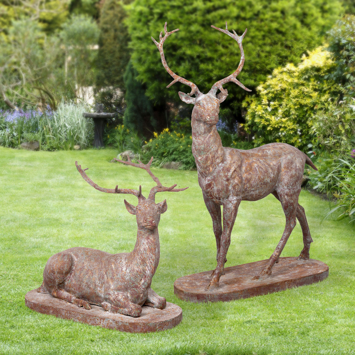 Cast Iron Estate Stags - Elegant Home Decor for Cabin, Lodge & Hunting Room - Perfect for Wall Mounting & Rustic Interior Design