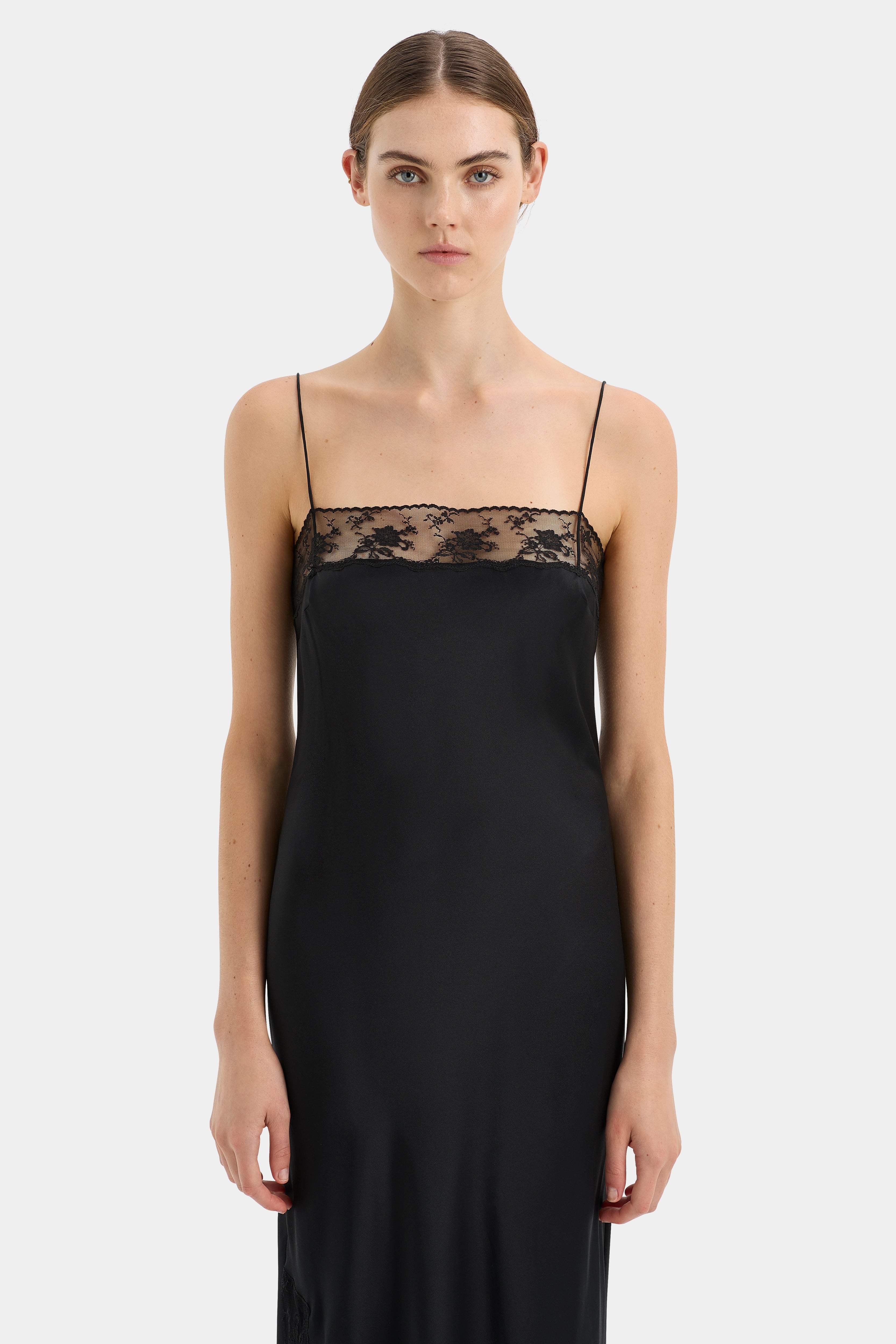 Black Aries Lace Slip - Elegant Lingerie for Women | Perfect for Sleepwear, Bridal & Special Occasions