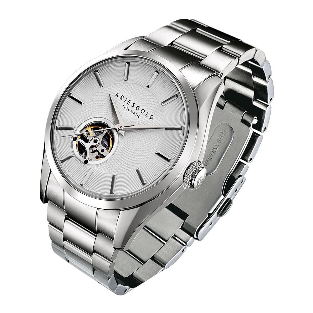 ARIES GOLD INSPIRA G 9022 S W Men's Luxury Stainless Steel Watch - Waterproof & Durable for Business, Casual & Formal Occasions