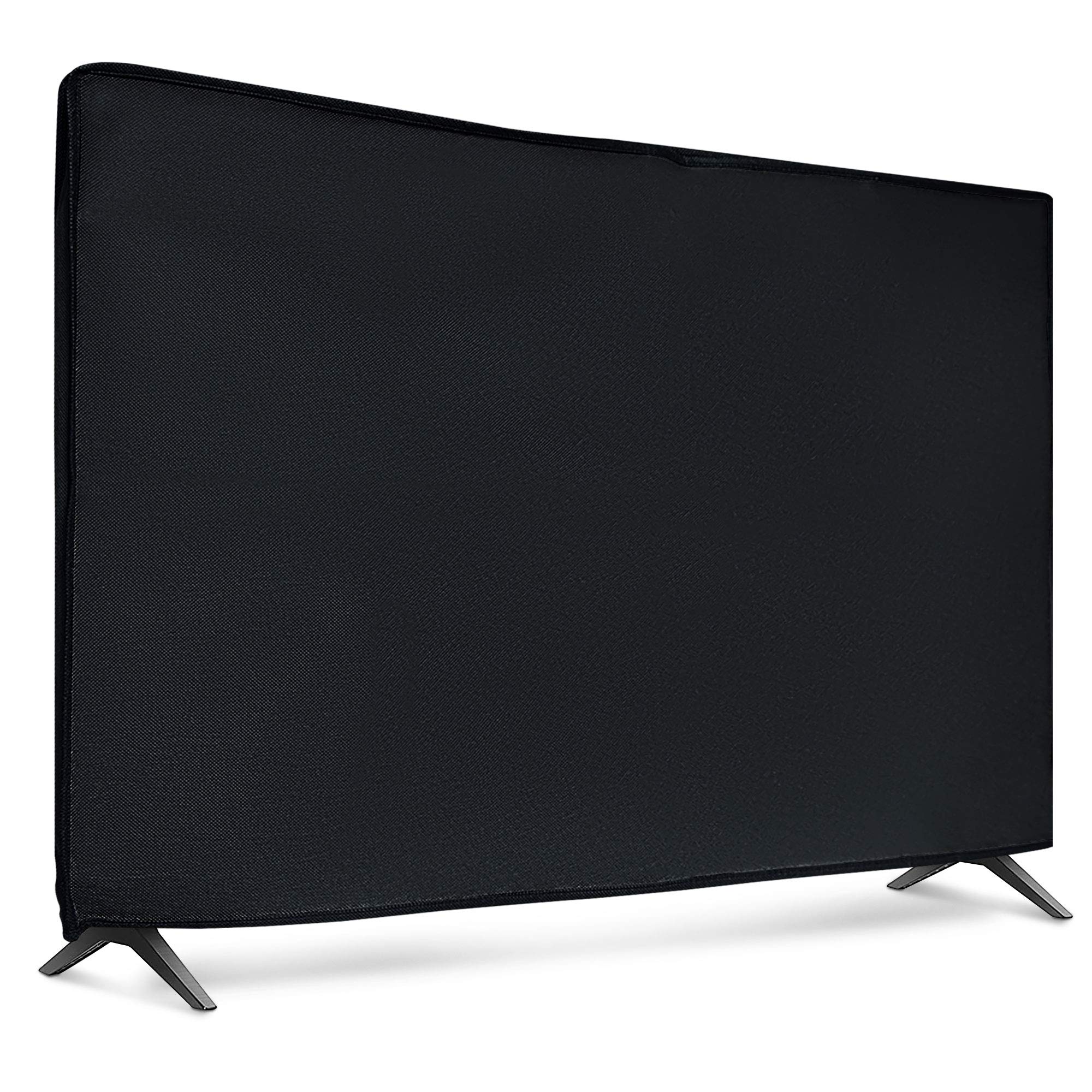 kwmobile 65 Inch TV Dust Cover - Black Fabric Screen Protector for Indoor Flat Screen TVs | Perfect for Living Room, Bedroom & Home Theater Protection