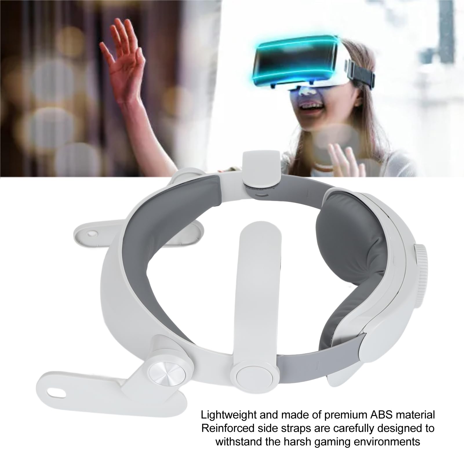 Adjustable VR Head Strap Replacement - Reduce Face & Head Pressure, Enhanced Comfort & Support for Elite VR Headsets - Perfect for Gaming, Movies & Virtual Reality Experiences